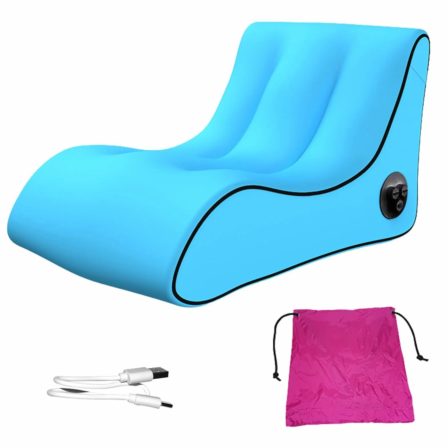 Generic Nadmuchiwana Sofa, Automatyczny Nadmuchiwany Leżak, Przenośna Nadmuchiwana Sofa, Łatwy W Instalacji, Do Wędrówek Na Świeżym Powietrzu, Niebieska