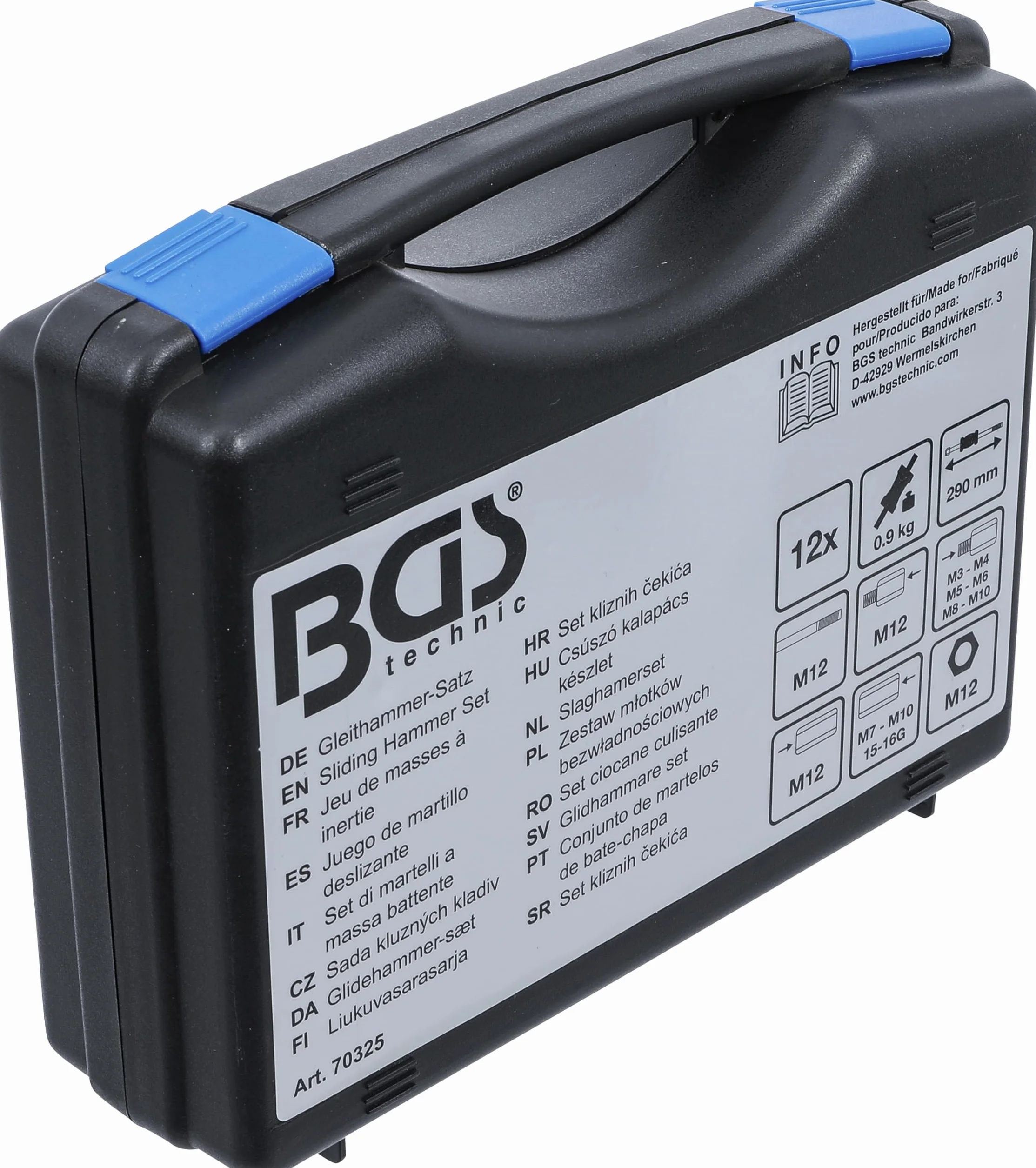 BGS 70325 | Zestaw młotków bezwładnościowych/z adapterami gwintowanymi | 12 szt.