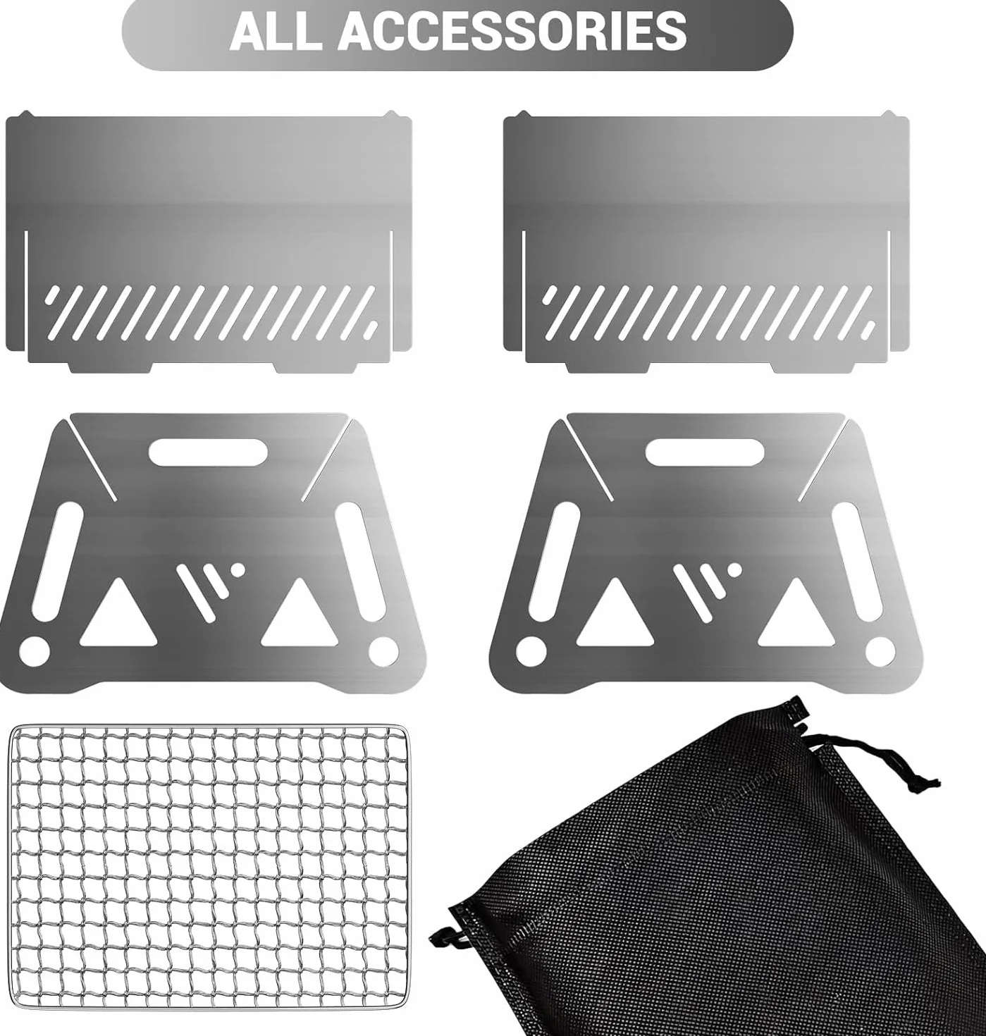 Mini grill kempingowy składany na węgiel drzewny ze stali nierdzewnej przenośny 28x18x13 cm