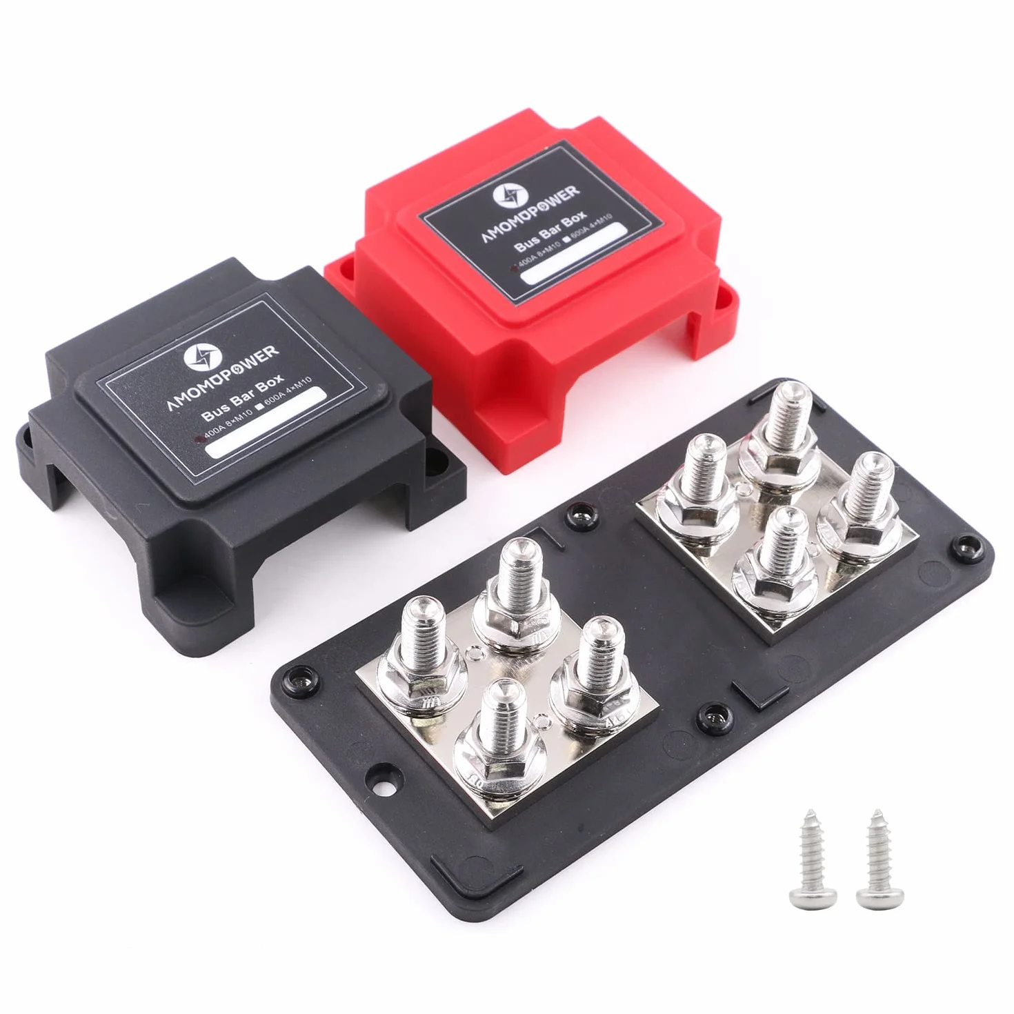 400 A Bus Bar Multi-Wires Blok Dystrybucyjny Heavy Duty z 8 x 3/20.3 cm Zaciski 12 V - 48 V DC Samochód Morski RV Solar Battery Terminal System dystrybucji Szyny zbiorcze 400 A, moc i ujemna