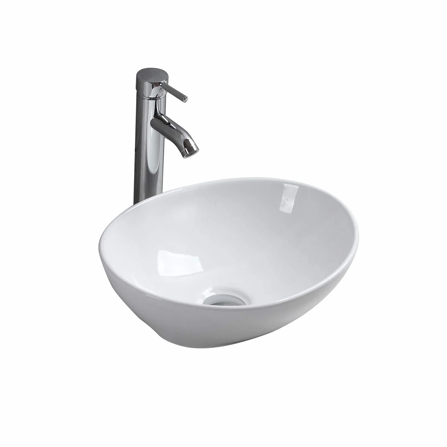 Umywalka nablatowa Ceramiczna umywalka Miska Błyszcząca Biała Owalna Okrągła Umywalka Naczynia Nowoczesny Design do Szatni Łazienkowej Biura