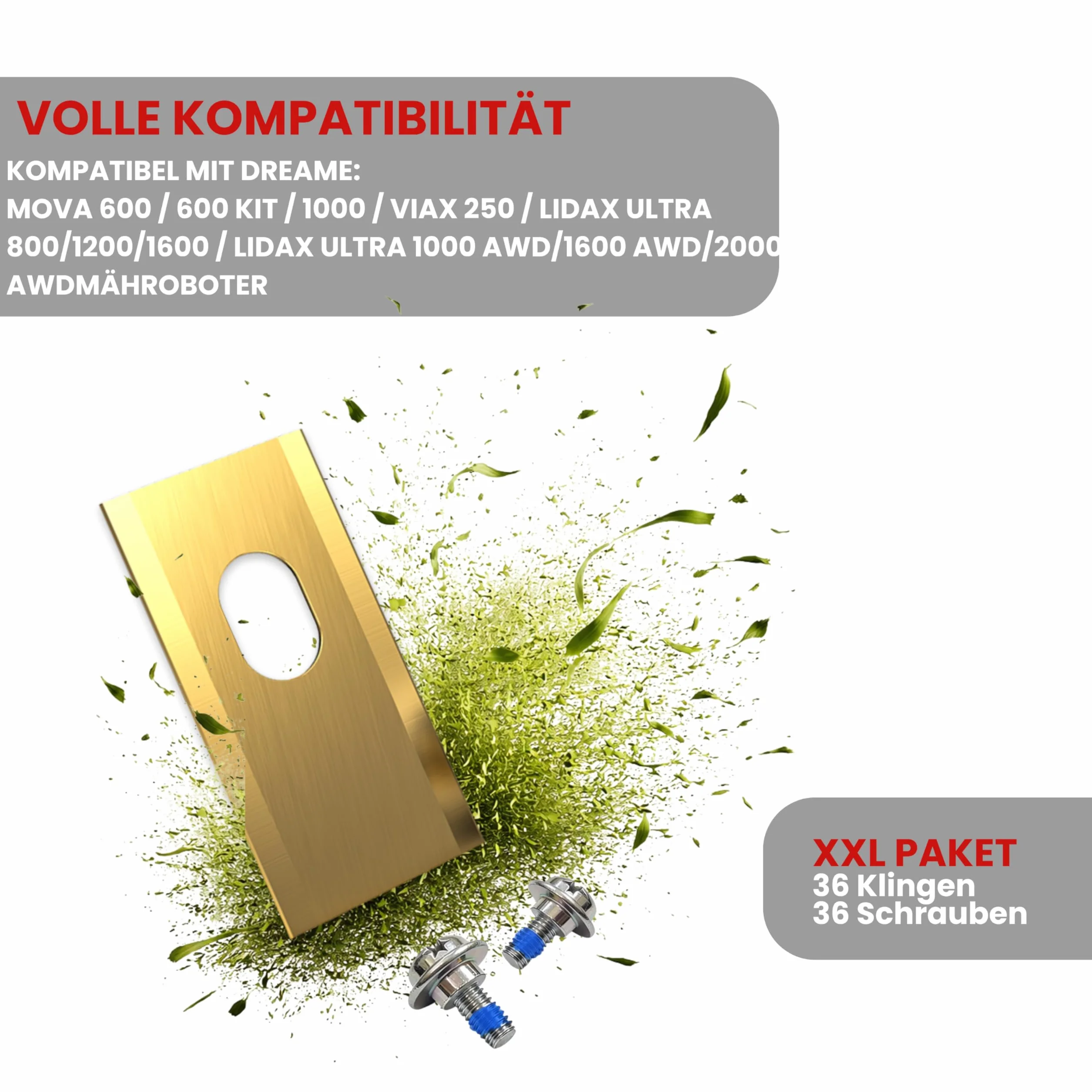 3DHerb 36 tytanowe ostrza zamienne do robotów koszących Dreame Mova VIAX LiDAX 0,9 mm