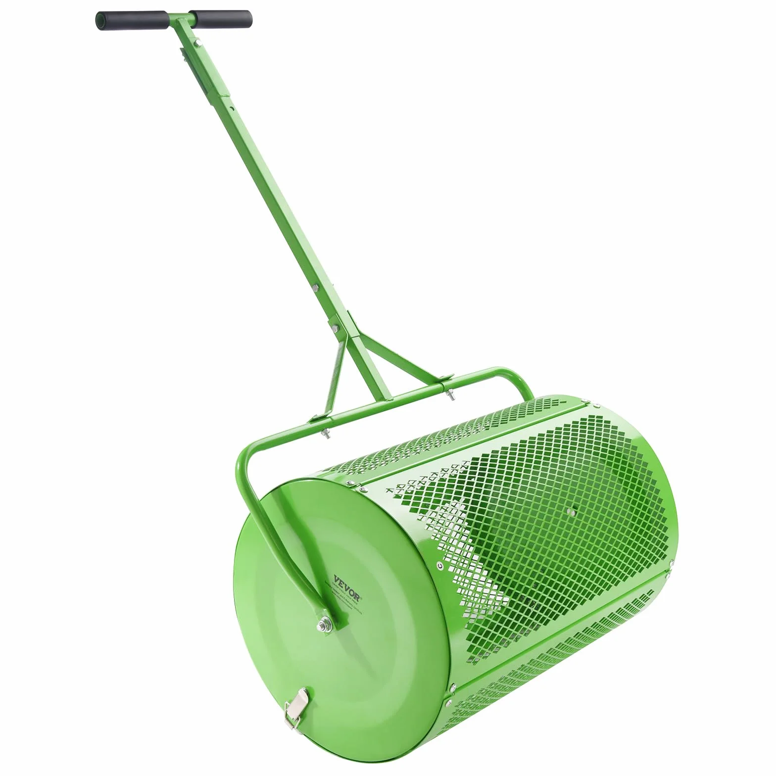 VEVOR Rozsiewacz kompostu z mchu torfowego 60 cm rozrzutnik trawnika z wałkiem do holowania