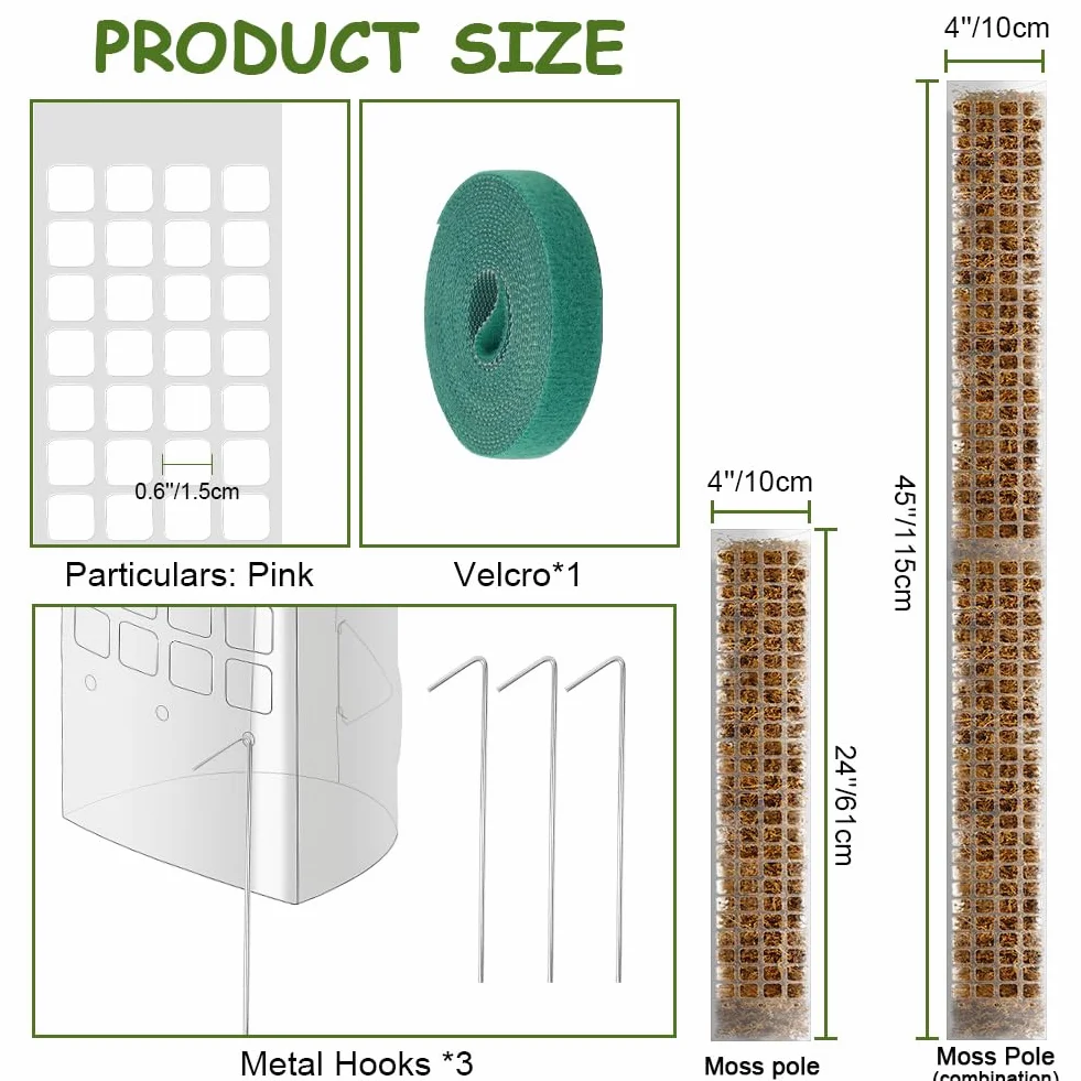 Vicloon Plastikowe drążki do mchu 61 cm półcylindryczne przezroczyste 6 szt.