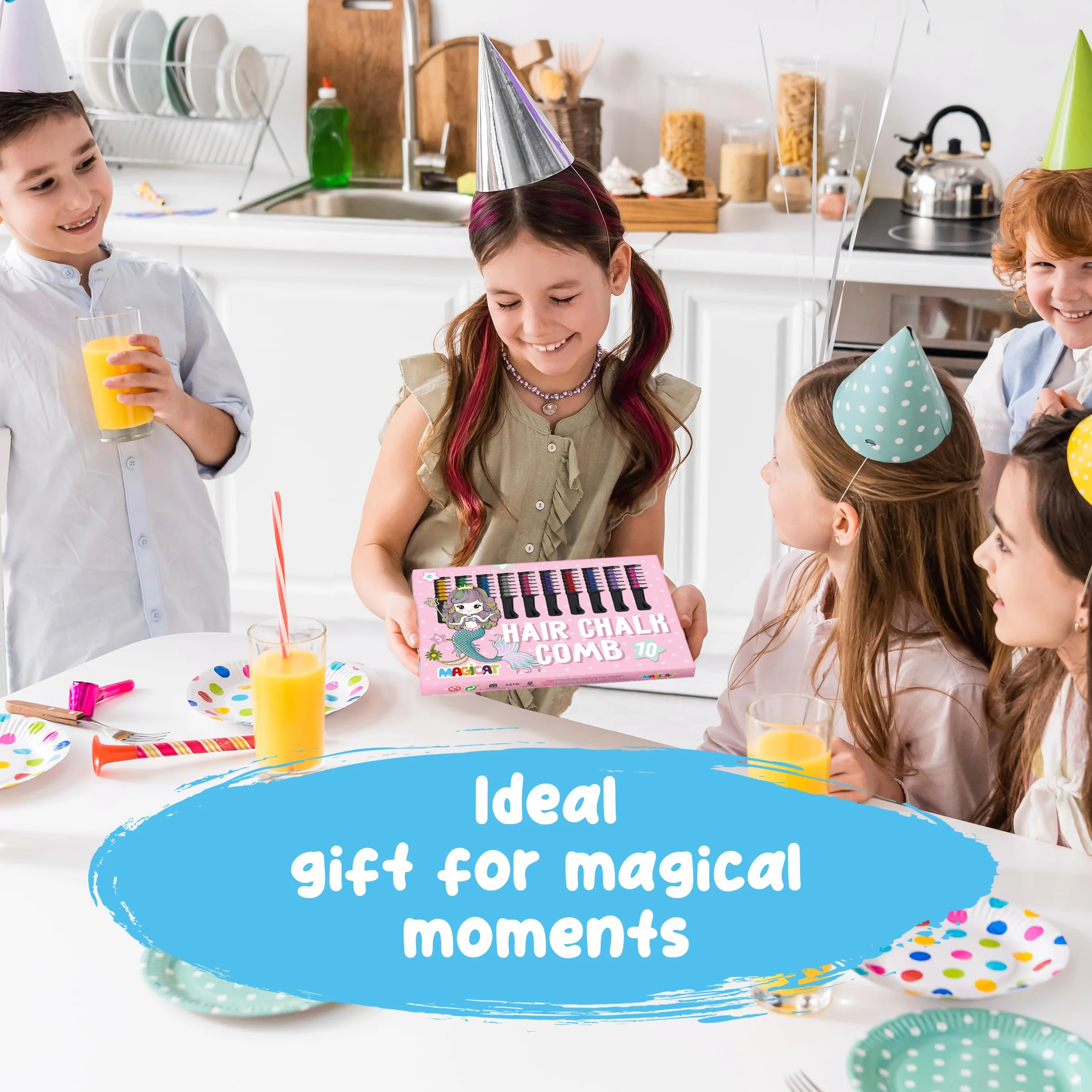 Magicat Premium 10 kredy do włosów i 5 gumek do włosów