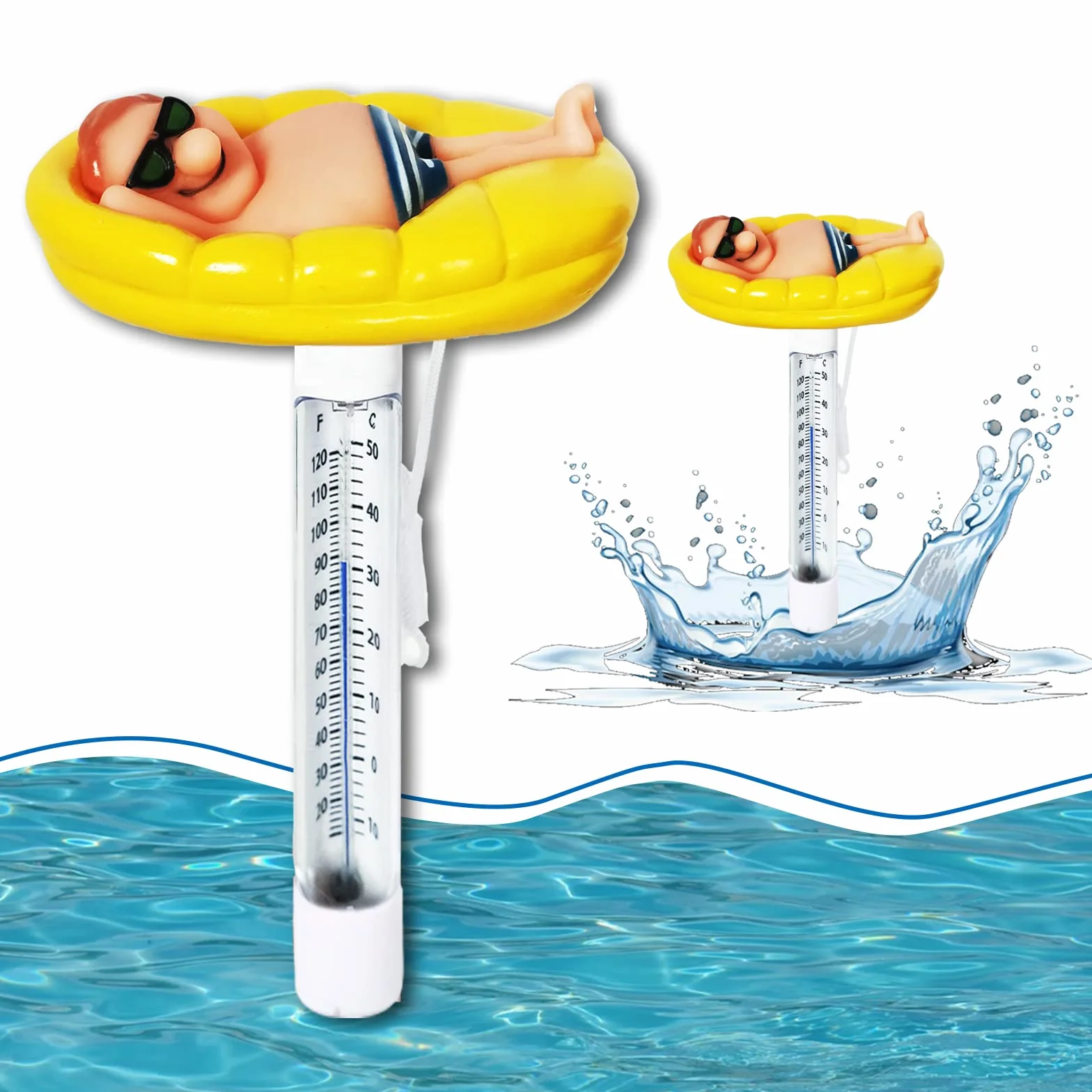 Termometr basenowy pływający ze sznurkiem do wody spa i akwarium