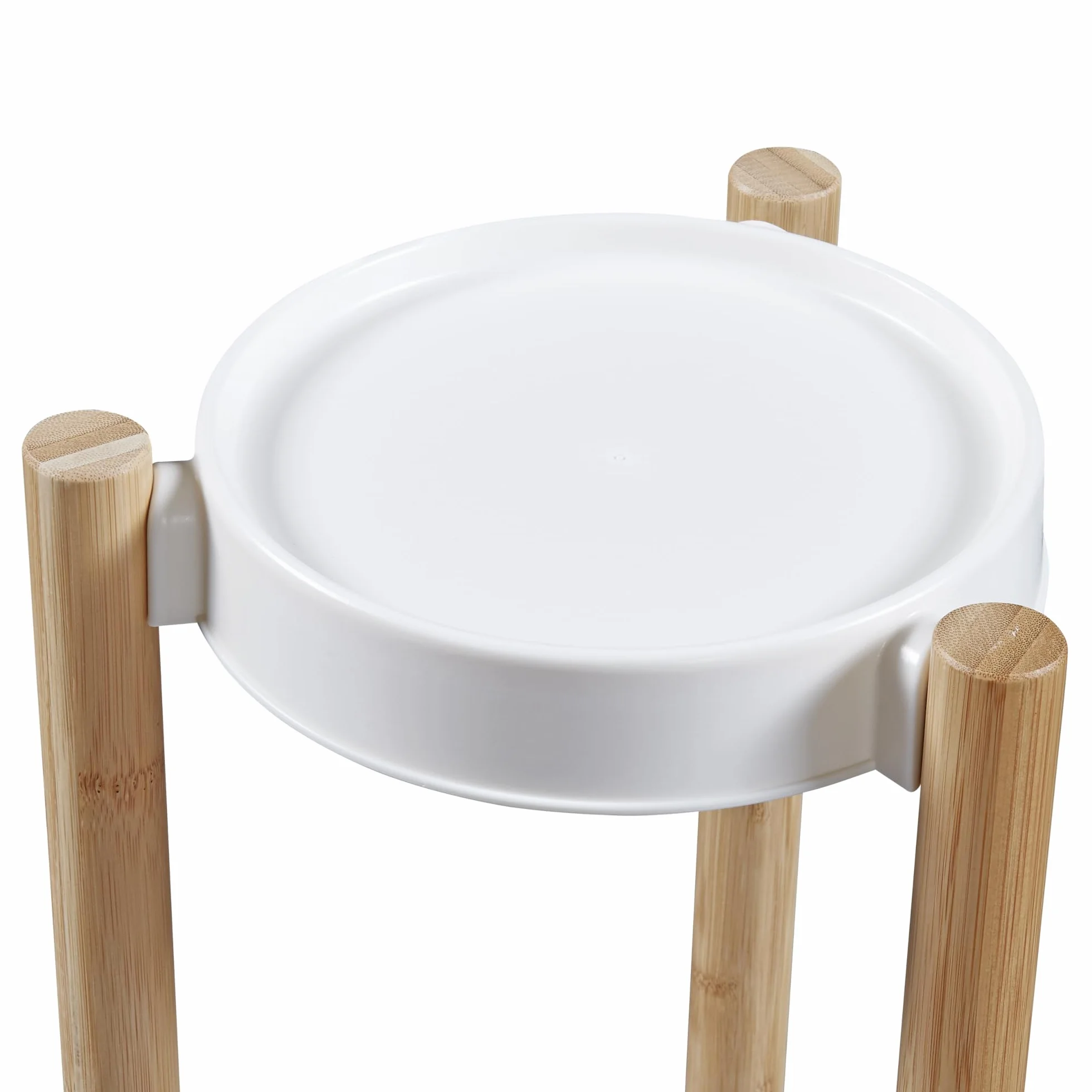 [en.casa] Stojak na rośliny "Sastamala" z 3 półkami 80 x 31 x 31 cm bambus/biały