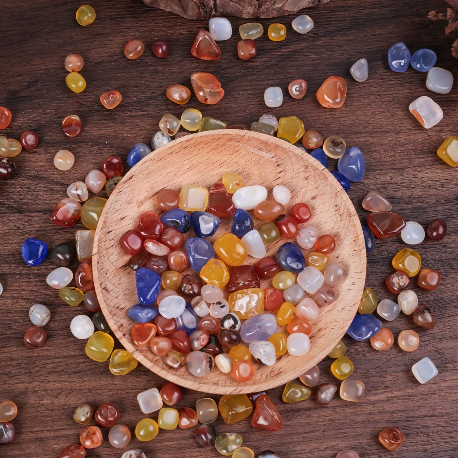 HAKACC Zestaw kamieni szlachetnych, 225 g, naturalne kamienie bębnowe, kamienie półszlachetne, kamienie dekoracyjne, kamienie szlachetne dla dzieci, kamienie lecznicze, poszukiwanie skarbów i