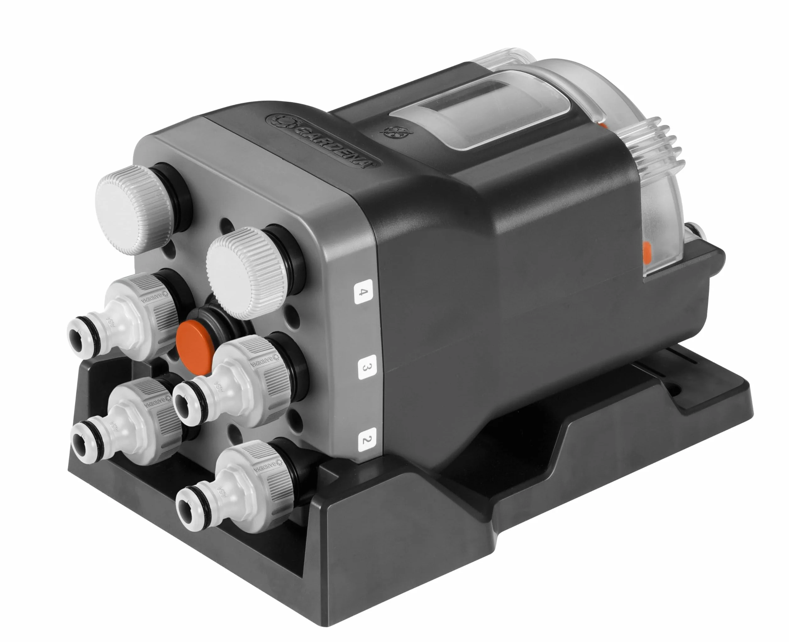 Gardena dzielnik wody automatic: dzielnik 6-drożny, prosta obsługa, niewielkie rozmiary, uniwersalny w użyciu, idealny także do niskiego ciśnienia wody, gwint zewnętrzny 3/4’’ (1197-20)
