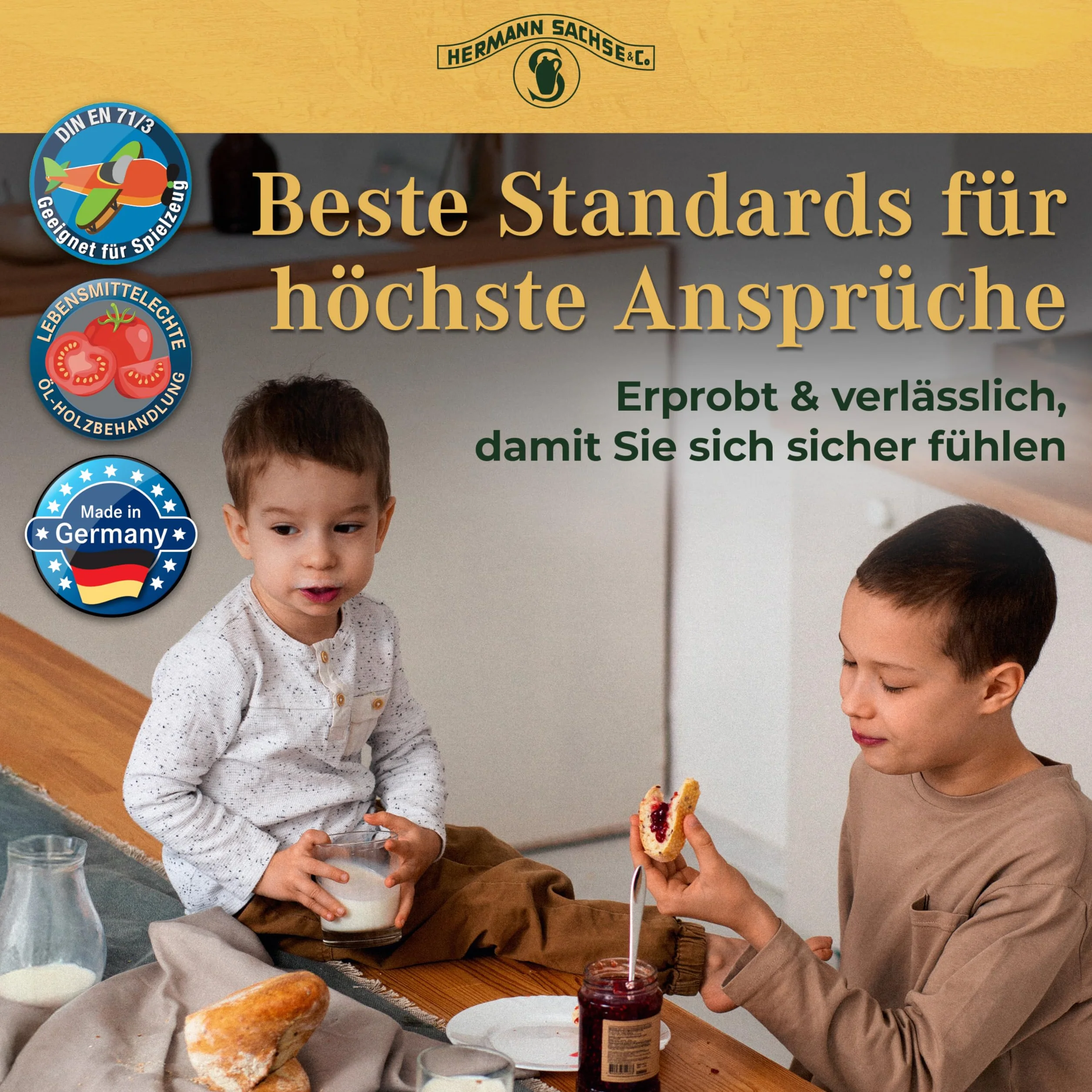 Hermann Sachse Hartöl - 250ml - Holzöl - Möbelöl - Effektiver Holzschutz im Innenbereich - Natürliches Leinöl - Arbeitsplattenöl - Öl für Tische - Made in Germany