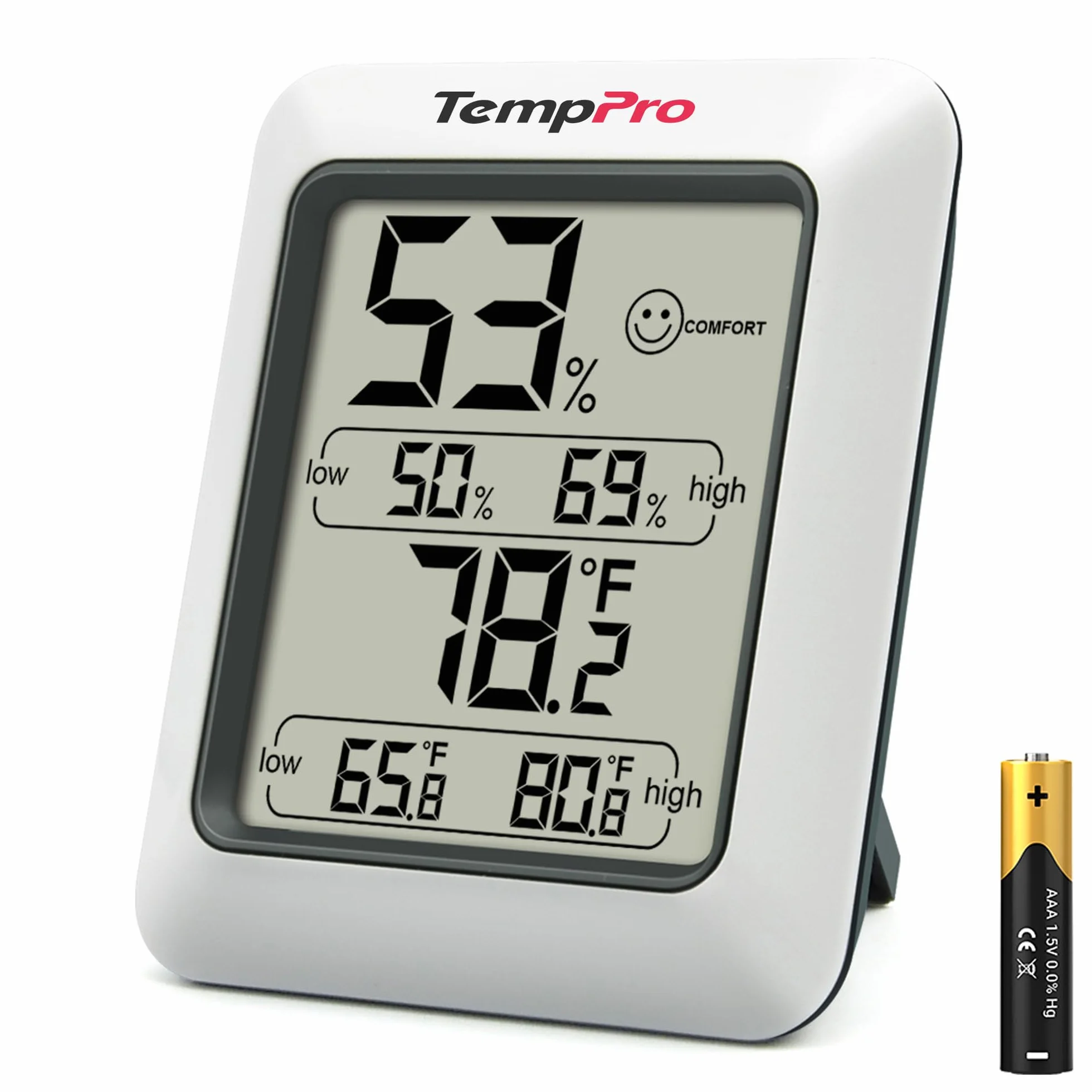 ThermoPro TP50 cyfrowy termohigrometr higrometr termometr pokojowy termometr pokojowy z zapisem i wskaźnikiem klimatu w pomieszczeniu do kontroli klimatu w pomieszczeniu monitor klimatu