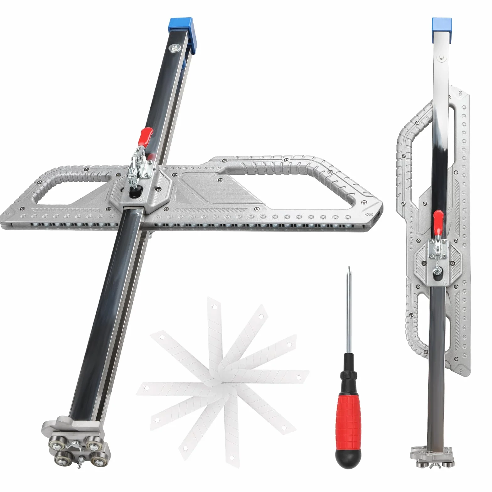 Pomoc do cięcia płyt gipsowo-kartonowych, stop aluminium, składany nóż do płyt gipsowo-kartonowych ze skalą, nóż do płyt gipsowo-kartonowych, precyzyjny pomiar, antypoślizgowa konstrukcja, do wnętrz