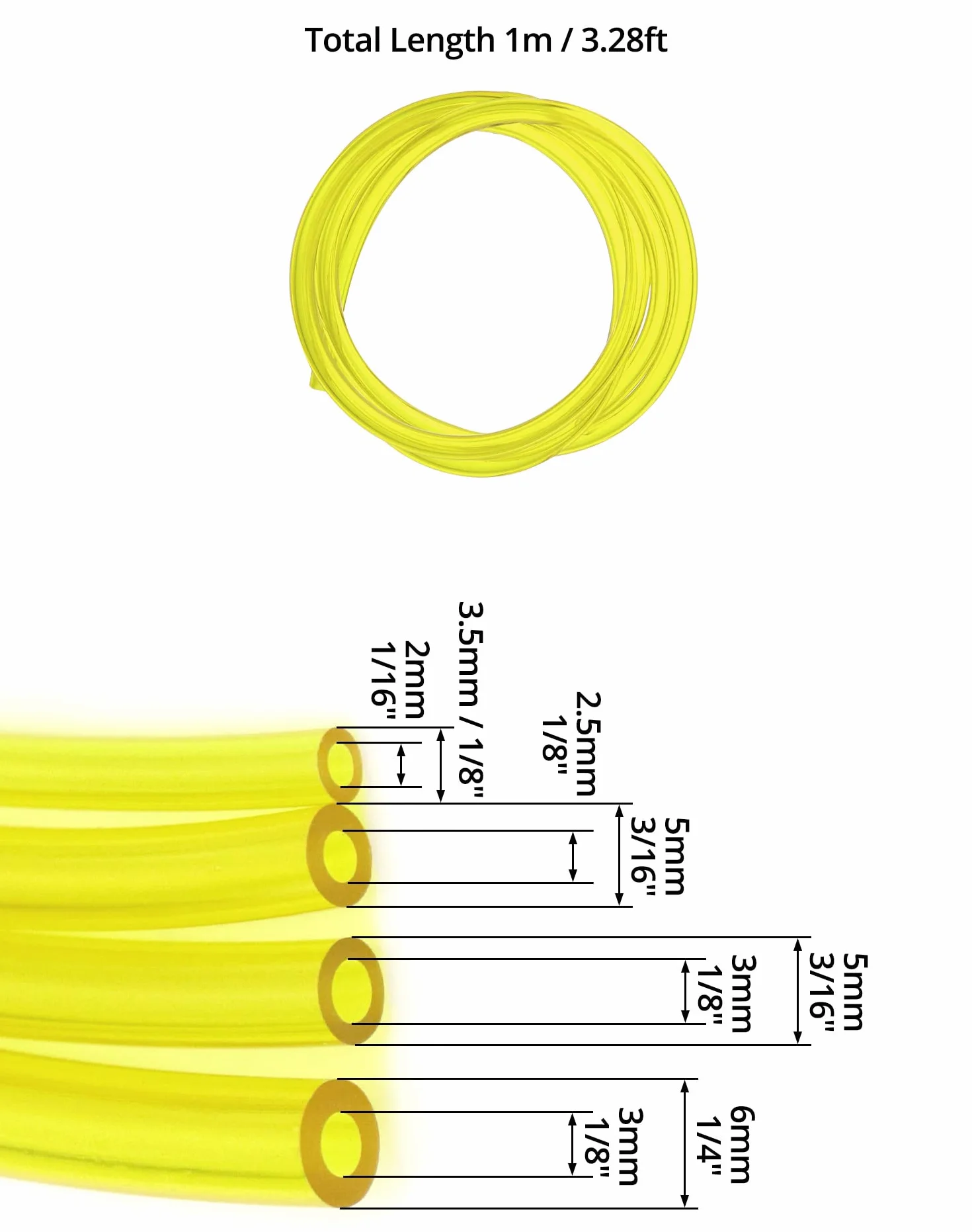 QWORK wąż benzynowy paliwowy 1M 2x3,5mm 2,5x5mm 3x5mm 3x6mm do pił łańcuchowych