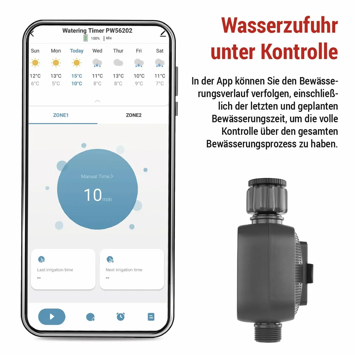 EMOS Inteligentny zegar nawadniający ZigBee 2 wyjścia 8 bar 35 l/min 1″ 3/4″