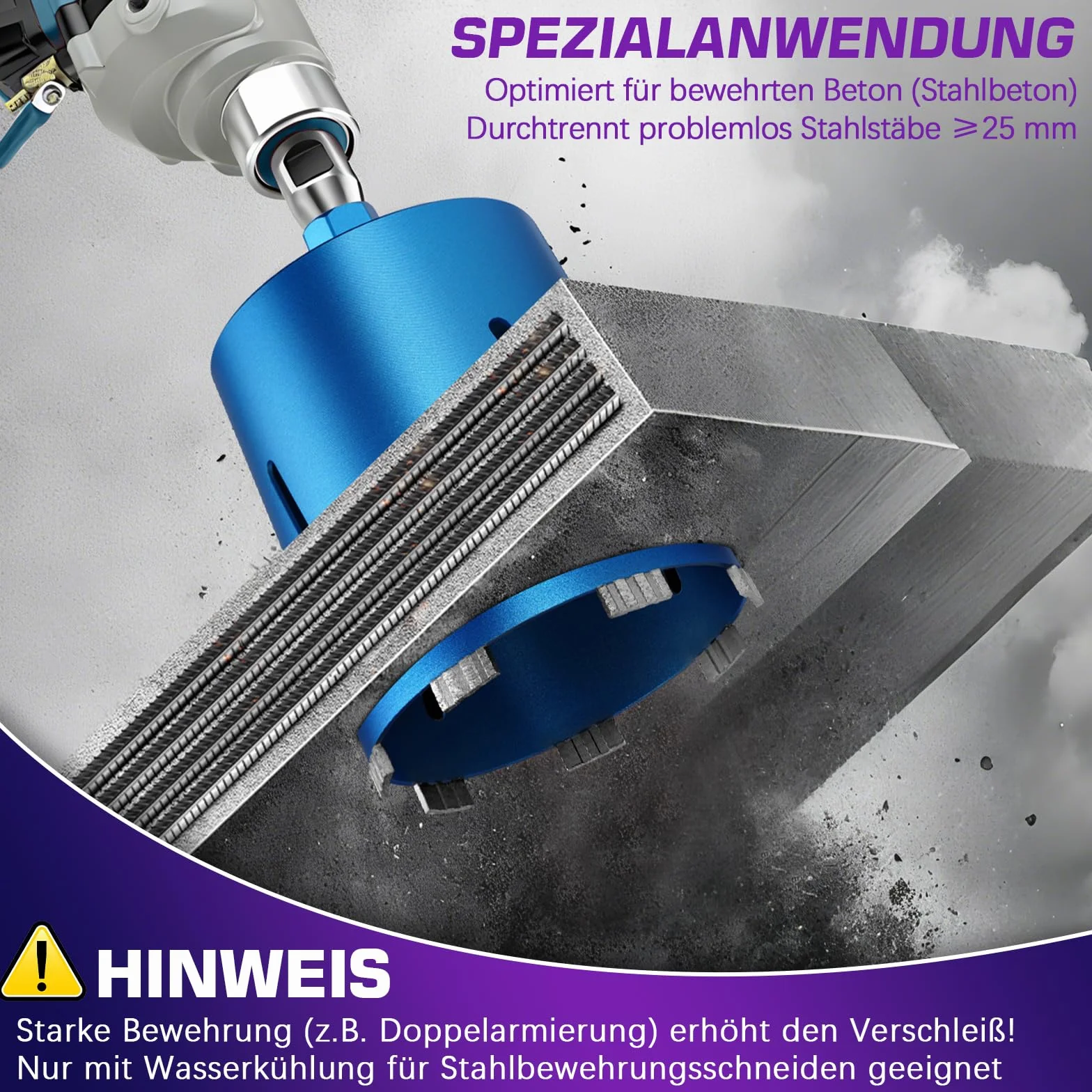 M22 | Ø 92 mm dł. 200 mm | koronka wiertnicza Turbo na mokro i sucho | z adapterem SDS Max | segment 10 mm | diamentowa koronka wiertnicza do puszek wiertło rdzeniowe do wiertarek rdzeniowych beton