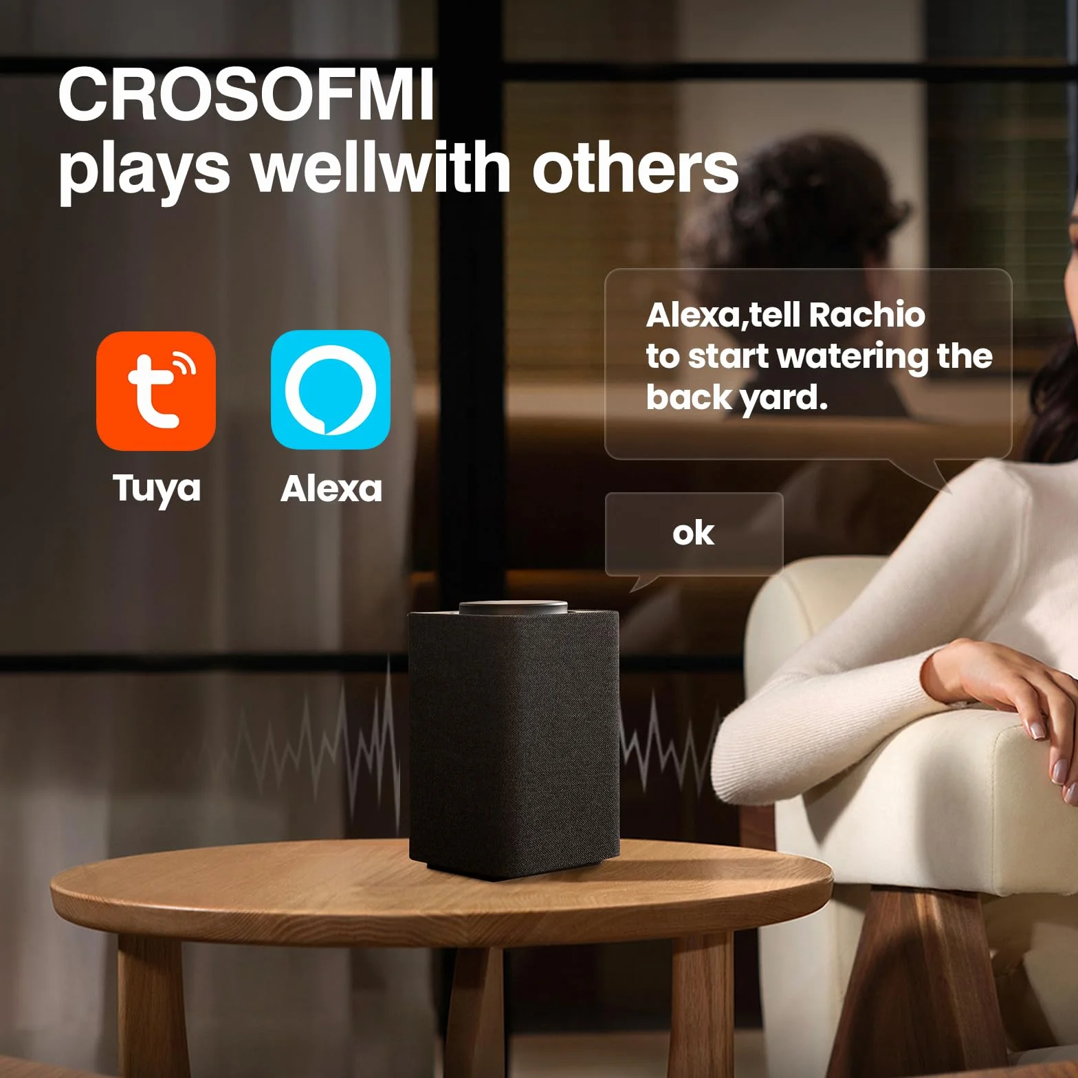 CROSOFMI Komputer nawadniający, 2 wyjścia z Wi-Fi, Bluetooth, timer, automatyczne nawadnianie ogrodu, Wi-Fi, nawadnianie, timer wody, bezprzewodowy pilot zdalnego sterowania, IPX5