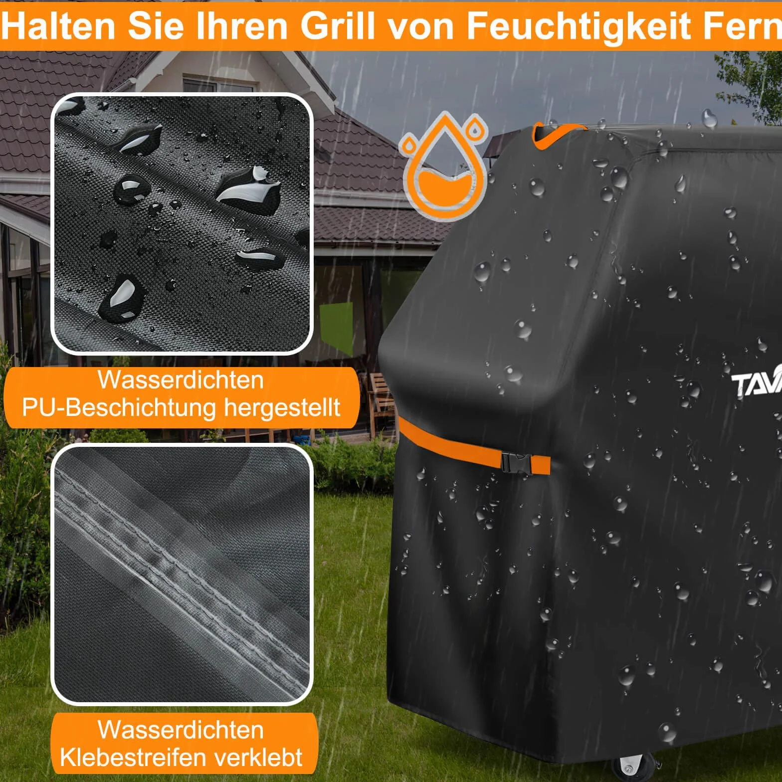 Pokrowiec na grilla Tavaler 140x65x120 cm Oxford 420D ochronny do Weber Enders Char Broil