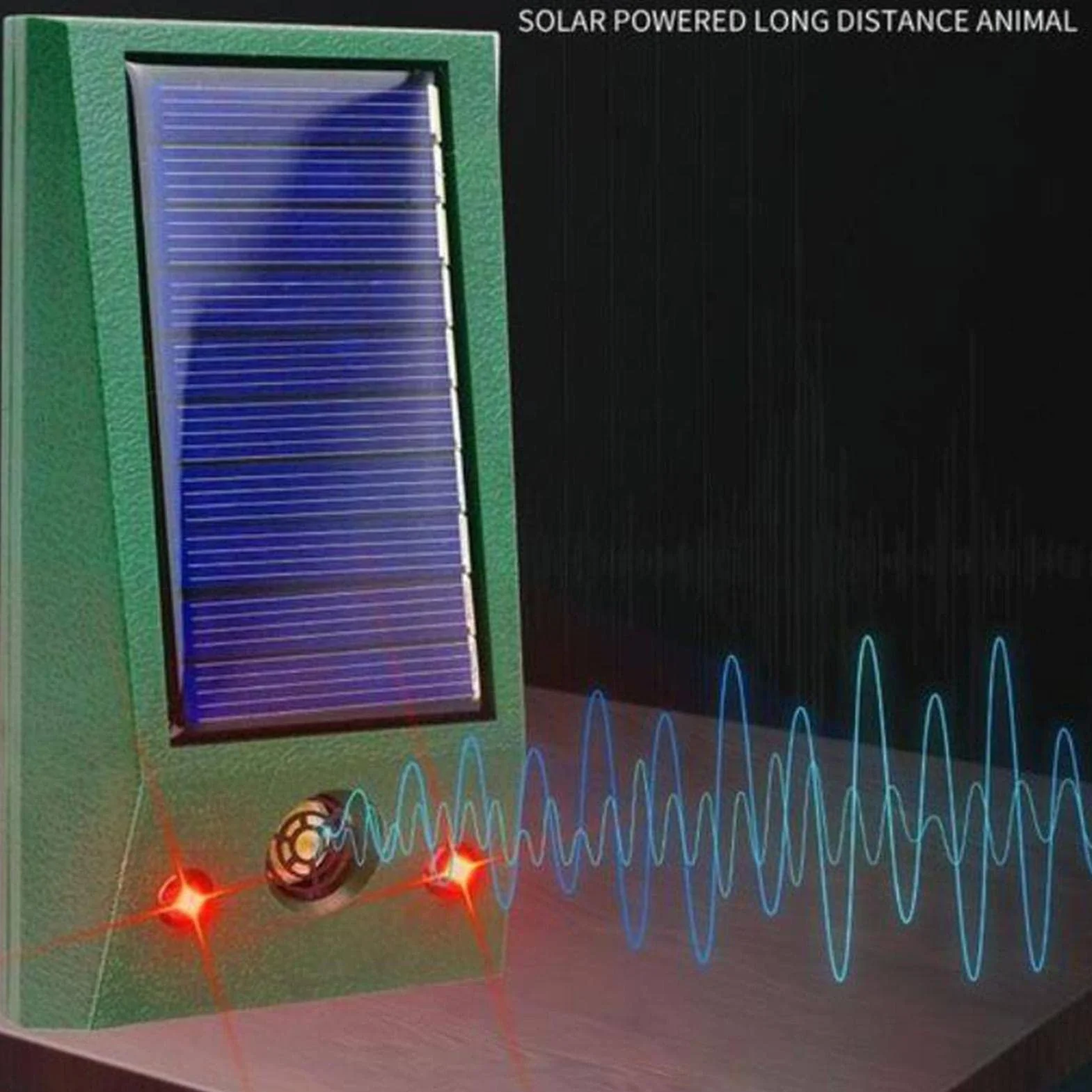 Ultradźwiękowy odstraszacz zwierząt solarny wodoodporny podwójny błysk zewnętrzny