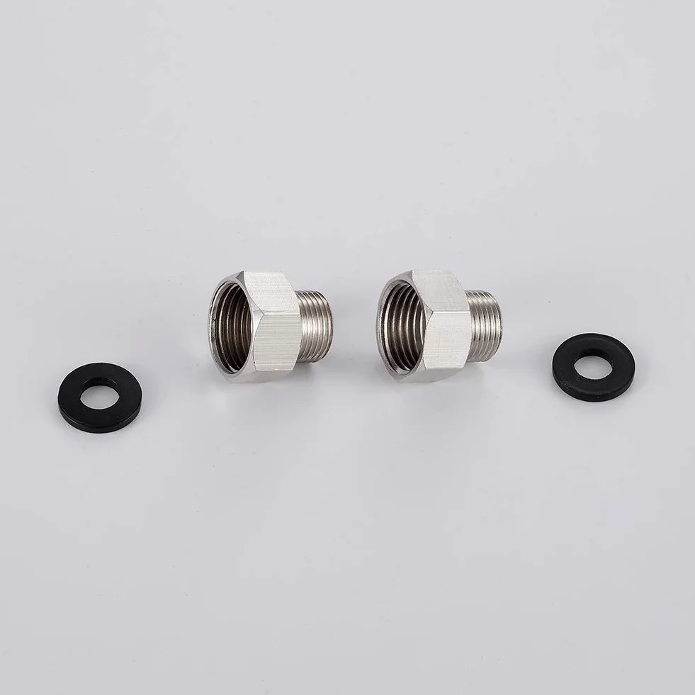Ibergrif M3/8 cala M1/2 cala UK adapter kompresyjny wtyczka z 3/8 cala na 1/2 cala, metal, chrom, srebrny