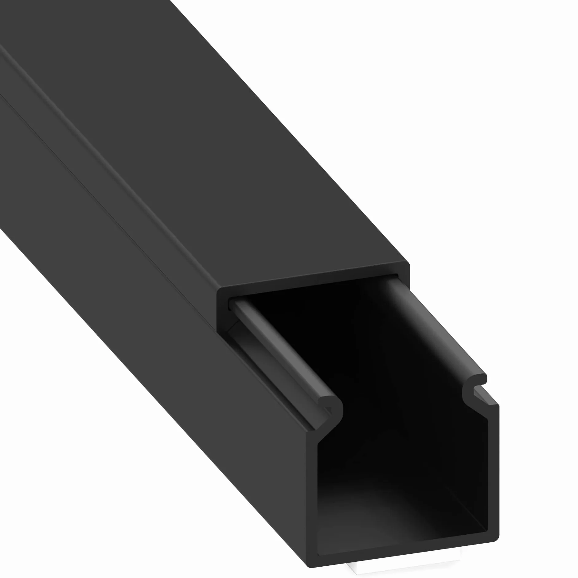 Habengut Mini kanał kablowy, czarny, 15 x 15 mm – płaski, samoprzylepny kanał kablowy do montażu na ścianie i podczas gier, bez wiercenia, 1 m – ukrywanie kabla