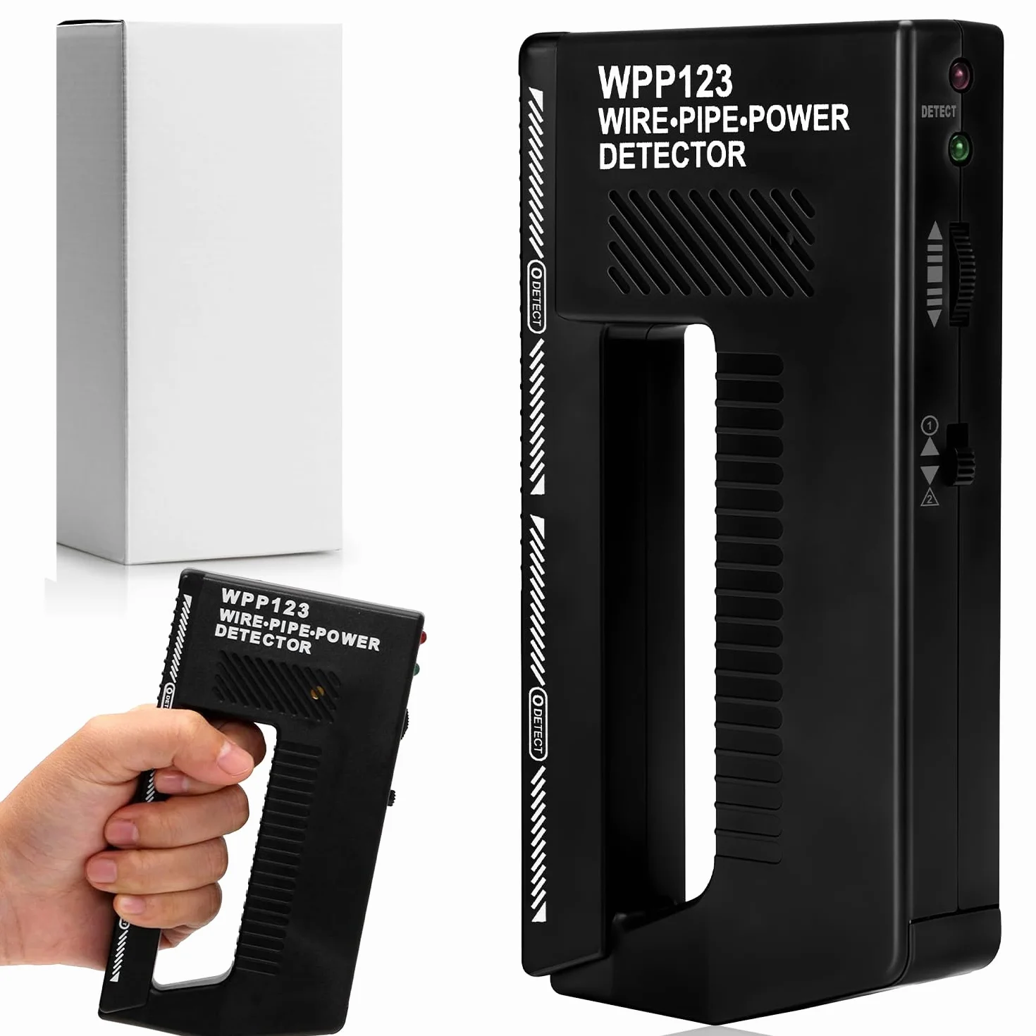 Aohcae Wpp123 Wykrywacz metalu o wysokiej czułości Wpp123 Wire Power Detector, wielofunkcyjny wykrywacz metali, skaner ścienny do metalu, kabla i kabla AC z regulowanym alarmem