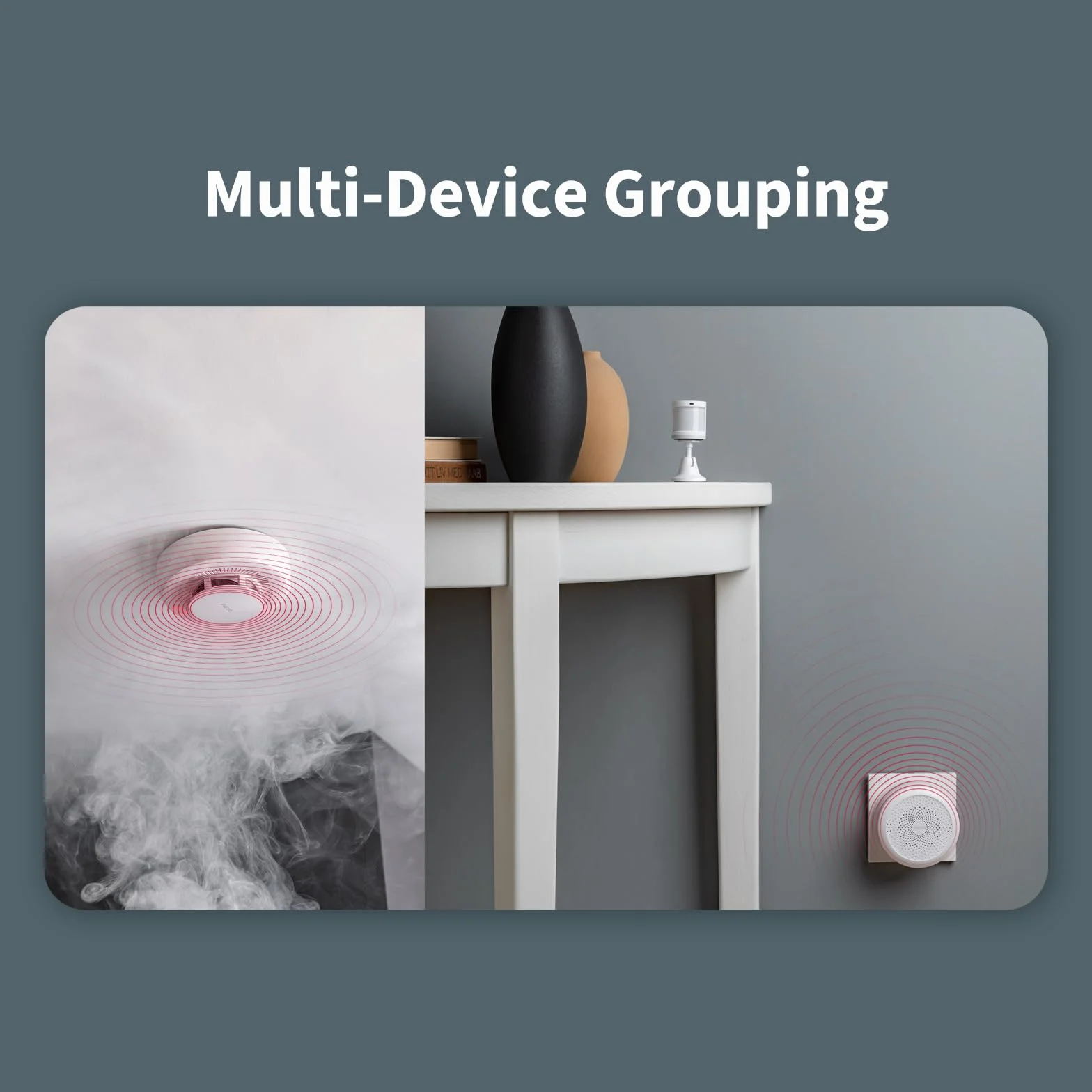 Aqara Czujnik Dymu, Wymaga Koncentratora Hub Aqara Zigbee 3.0, Alarmy Dymu dla Domu, Syrena 85 dB i Wskaźnik LED, Obsługuje HomeKit, Alexa, Google Home, SmartThings, Matter over Bridge