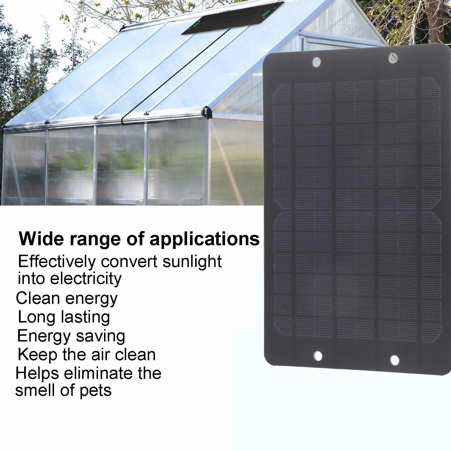 Wentylator solarny 6 V, 10 W, zasilany energią słoneczną, wentylator solarny, wentylator wyciągowy, zestaw do szklarni, szopy, domku dla zwierząt domowych, kurników