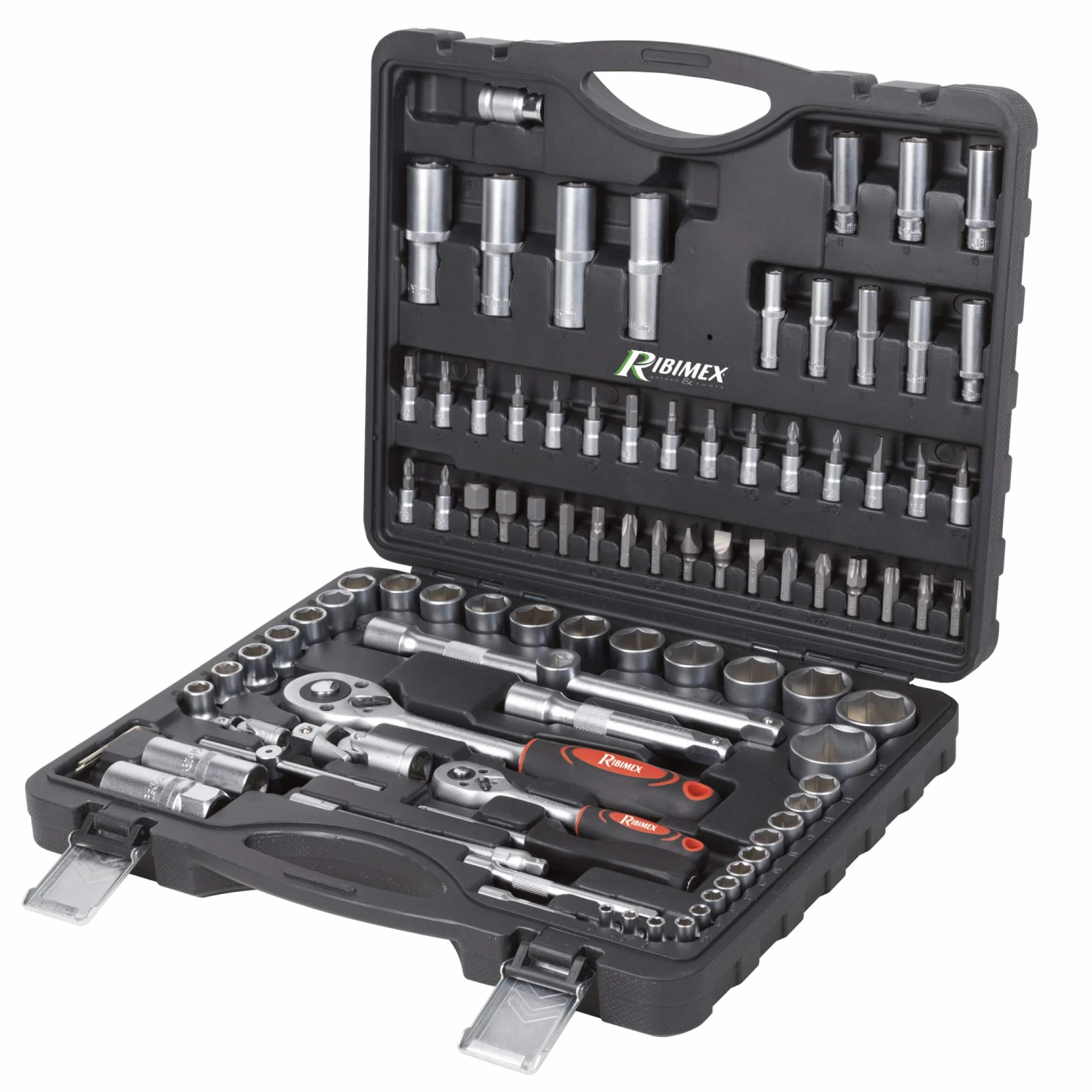 Ribitech - 94 części Pro chromowo-wanadowy zestaw kluczy nasadowych - PRKOUT94/M
