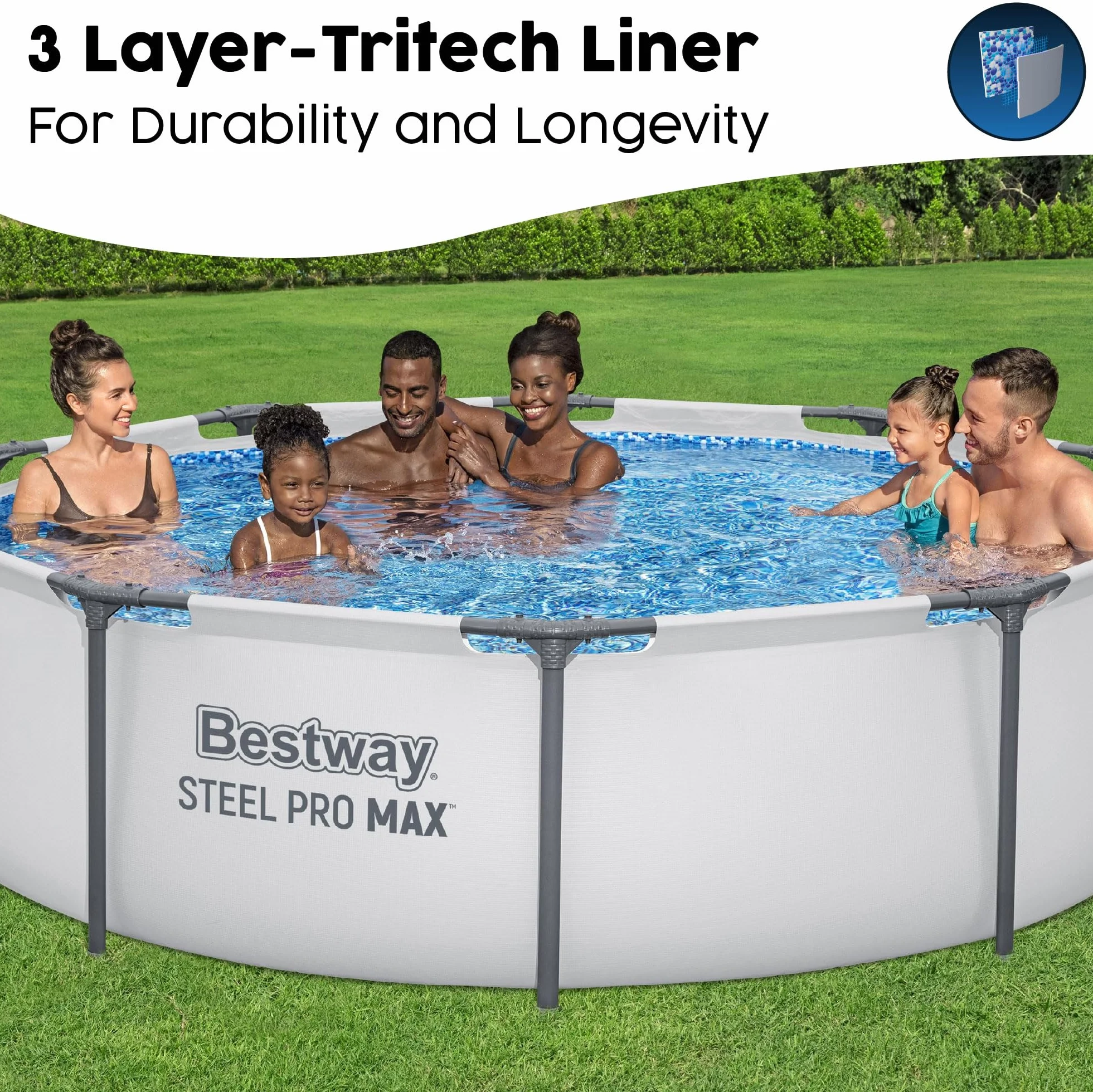 Steel Pro Max Frame Pool okrągły, bez pompki, 305 x 76 cm