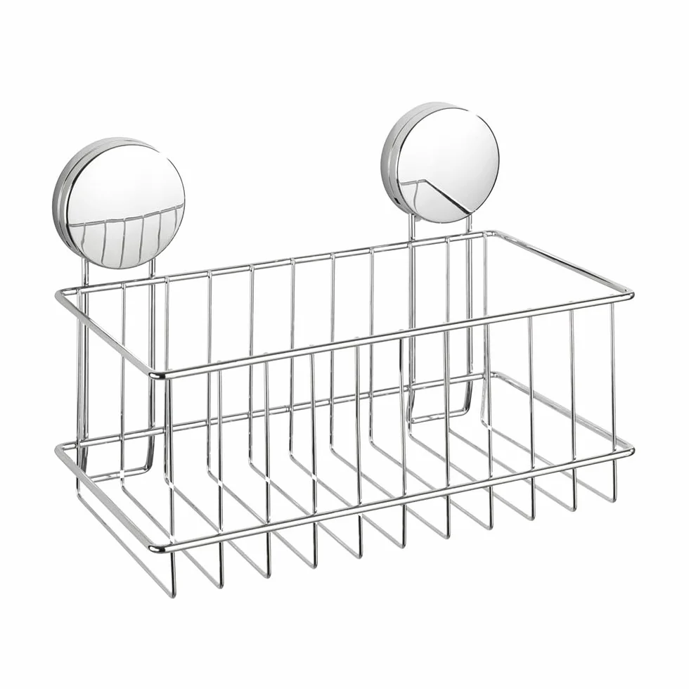 WENKO Static-Loc® Plus duża półka ścienna Osimo, mocowanie bez wiercenia, bezpieczne trzymanie dzięki statycznej przyczepności na gładkich, nieprzepuszczających powietrza powierzchniach, 24 x 16,5 x