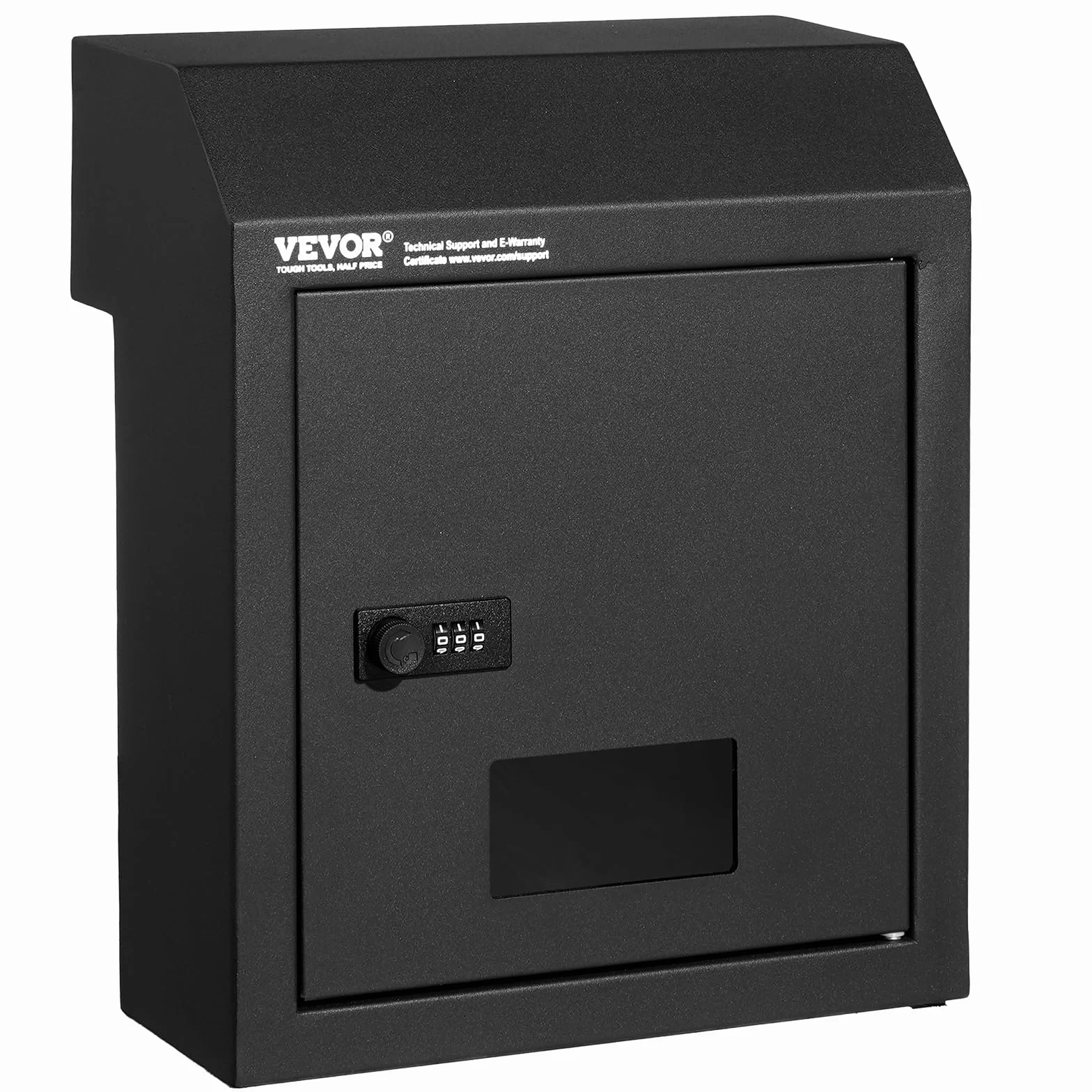 VEVOR Skrzynka pocztowa do zabudowy 305x155x360 mm stalowa zamek szyfrowy czarna