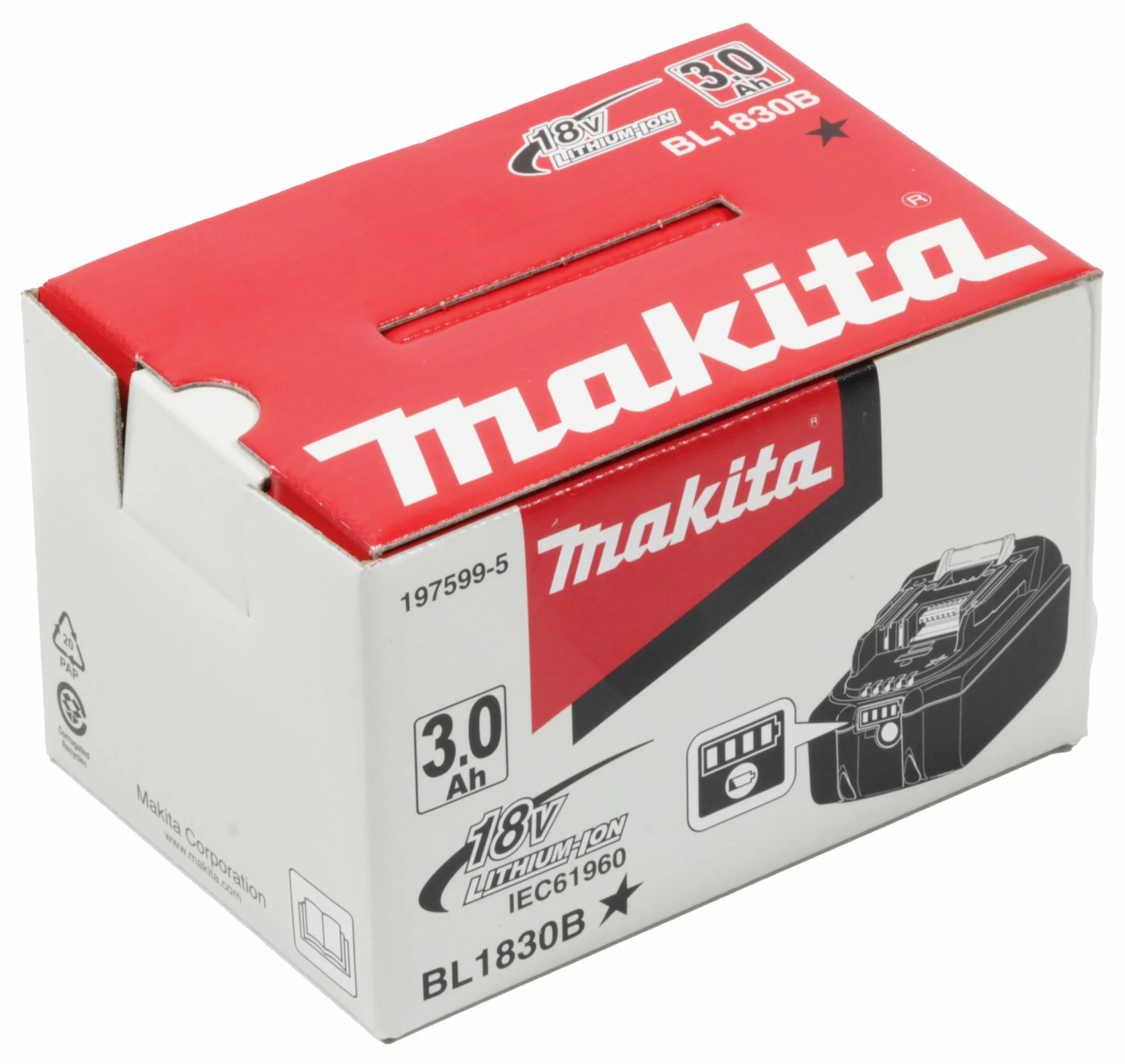 Makita 197599-5 Akumulator Litowo-Jonowy, 18 V, Czarny, 3 Ah