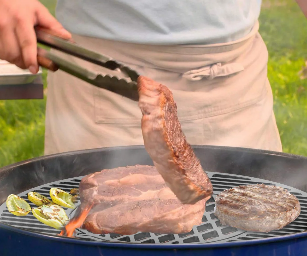 onlyfire Żeliwny ruszt z siatkowym wzorem do gotowania do Weber Gourmet BBQ