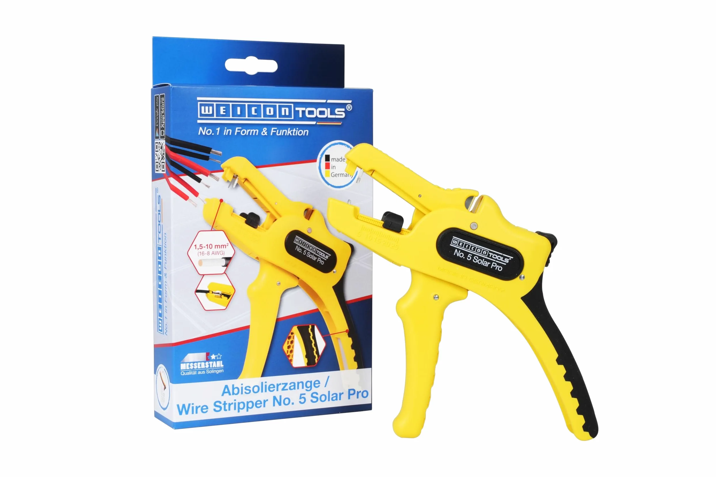 WEICON TOOL No. 5 Solar Pro, Szczypce do ściągania izolacji, precyzyjne zakres roboczy 1,5–10 mm²