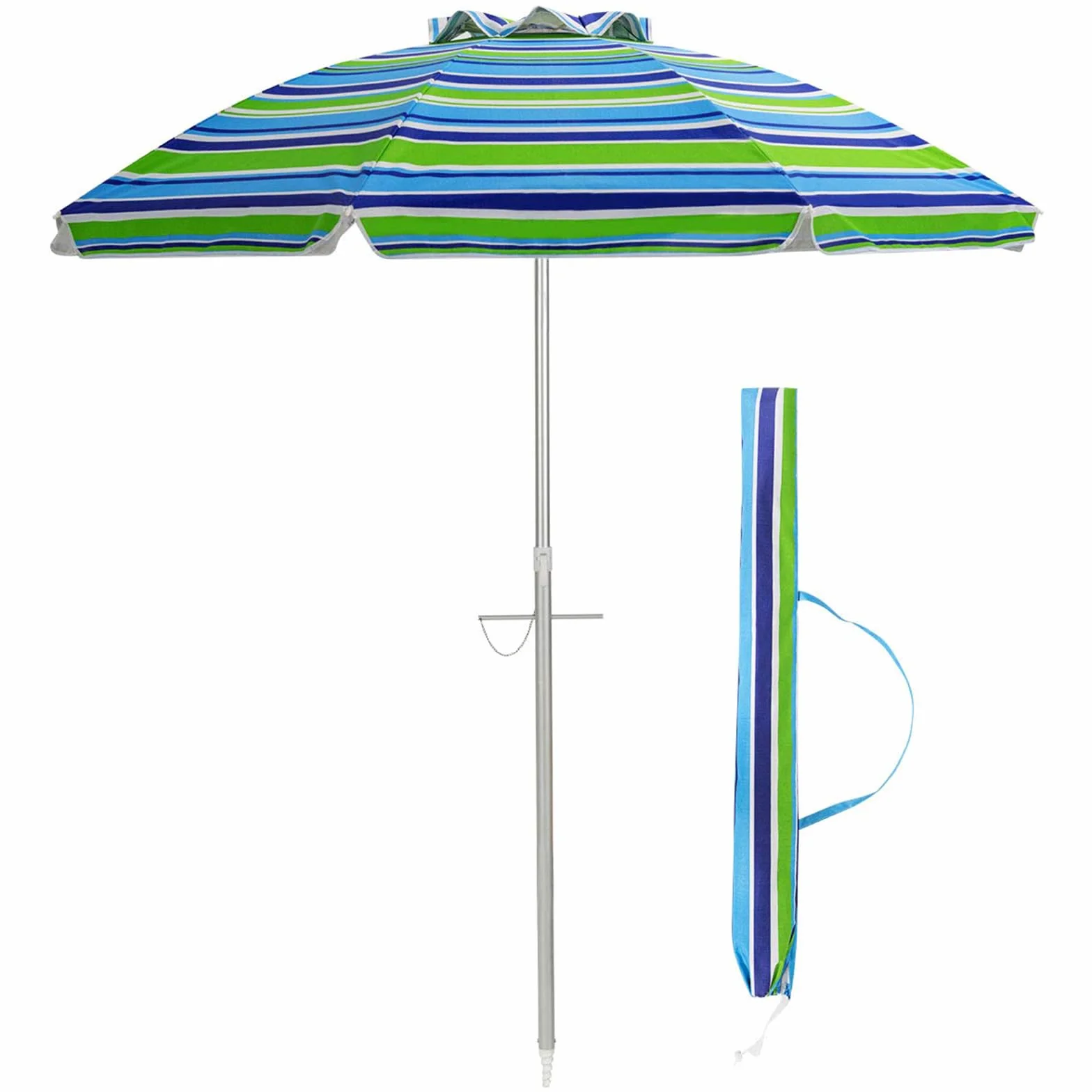KOMFOTTEU Parasol plażowy 200 cm UV50+ składany lekki z torbą