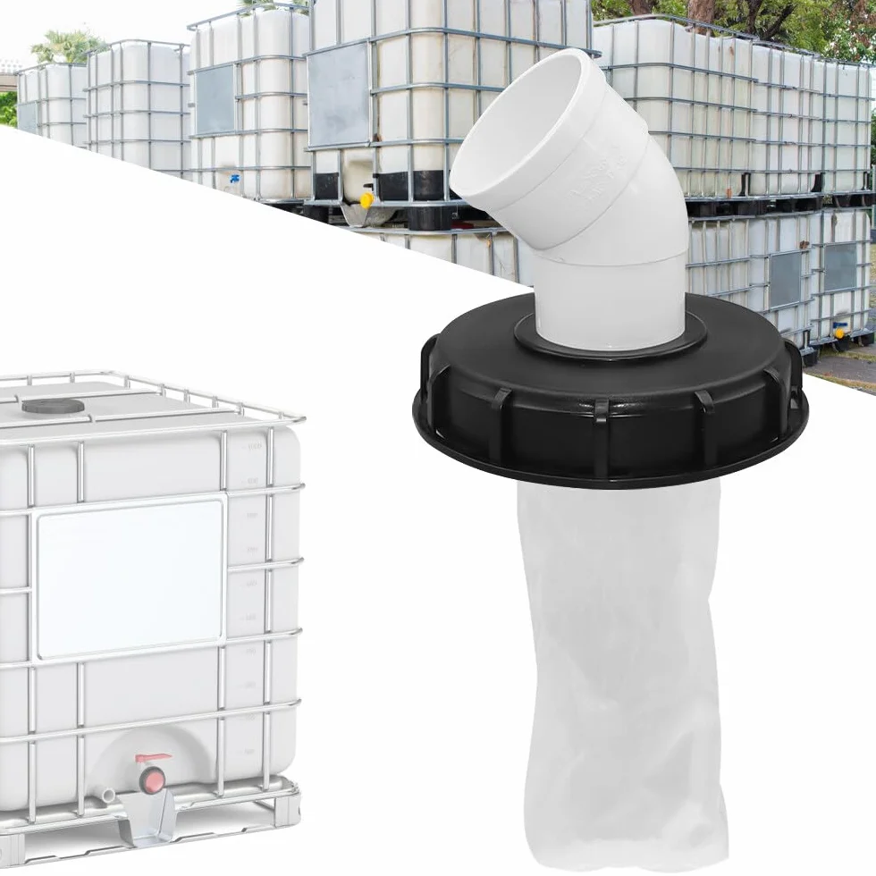 IBC filtr pokrywy, 165 mm, IBC, filtr do wody deszczowej, pokrywka z filtrem, nadaje się do prania, pokrywa filtra IBC z arkuszem DN 75 45°, akcesoria zbiornika IBC, filtr zbiornika IBC do