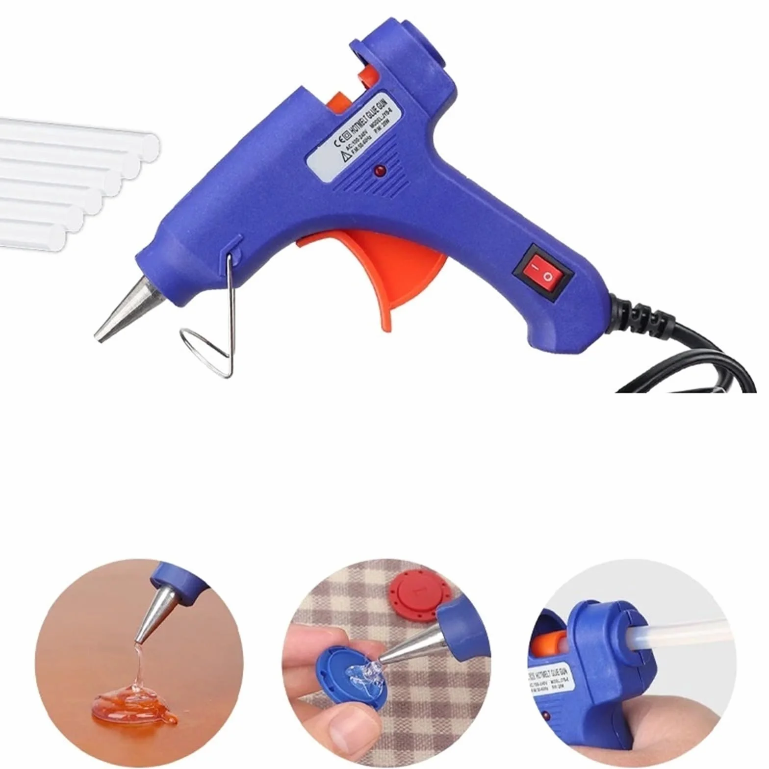 Pistolet do klejenia na gorąco, pistolet do topienia, pistolet do klejenia rzemieślniczego, pistolet do klejenia 20 W, mini pistolet do klejenia na gorąco, pistolety industr