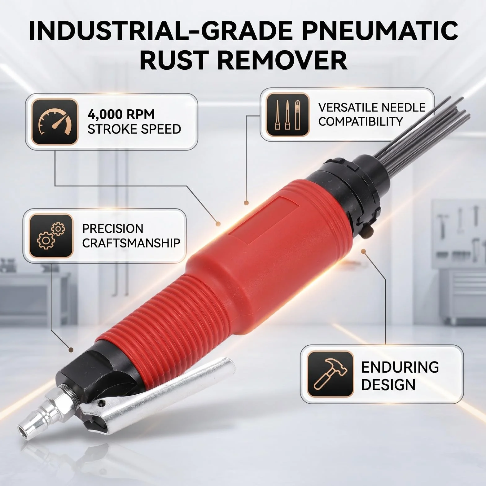 Generic Pneumatyczny środek do Usuwania Rdzy Profesjonalny środek do Czyszczenia Lakieru Warsztatu Metal 2 Mm X 29 szt. i 3 Mm X 12 szt.
