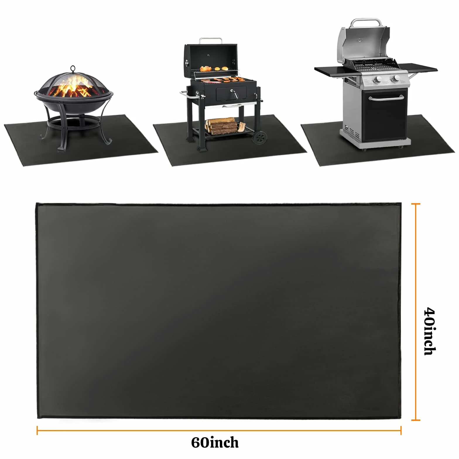 Ognioodporna mata pod grill do tarasu, wielokrotnego użytku
