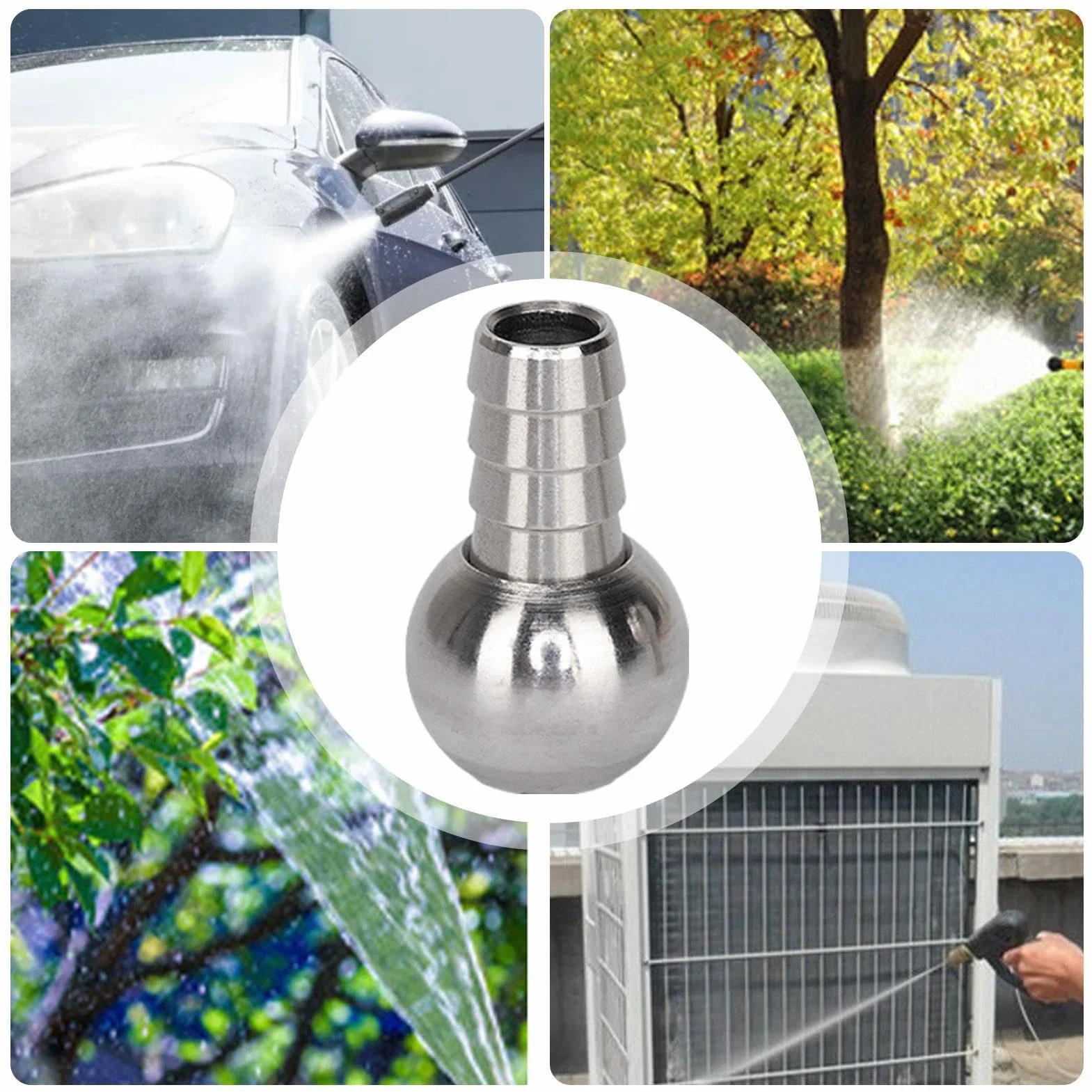 Stainless Steel Foam Cannon Straw 0.55x0.55x0.98 Inches Car Wash Accessory