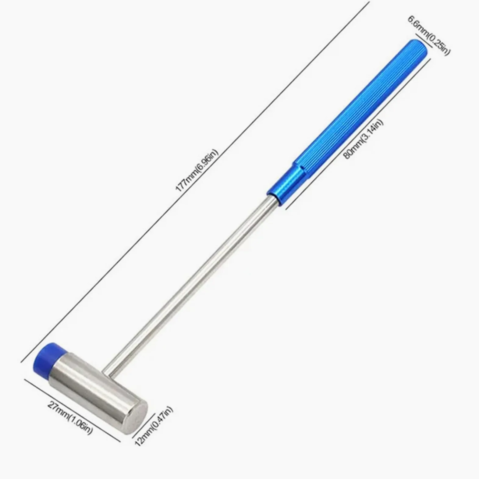 młotek gumowy, 150/185/177mm Mini młotek do naprawy narzędzi metalowy gumowy z podwójną głowicą przenośny majsterkowania biżuteria zegarek narzędzie ręczne(Blue 177mm)
