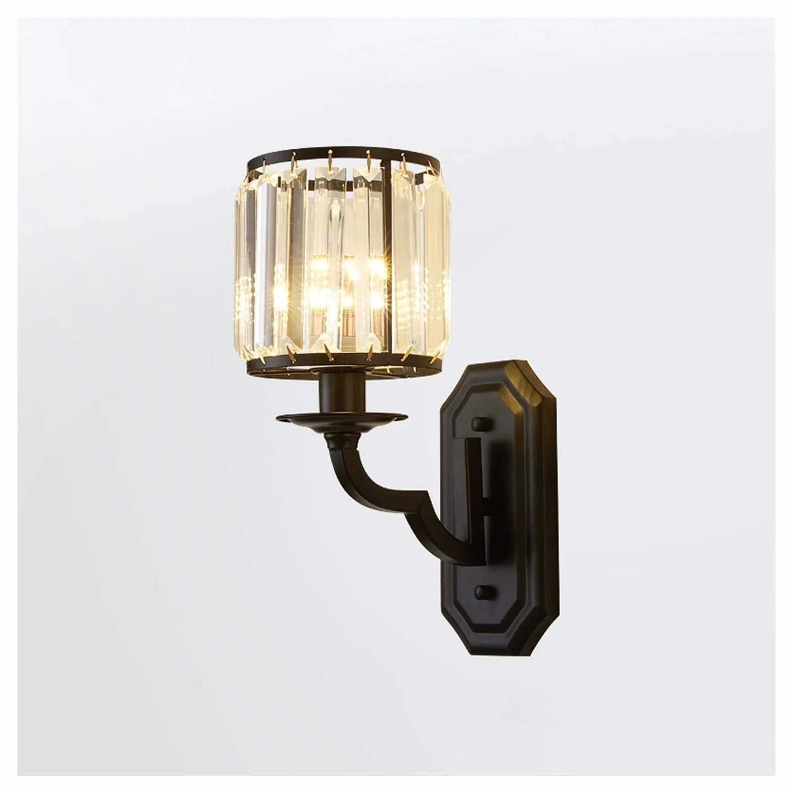 lampa ścienna Nowoczesna Kryształowa Lampa Ścienna Kreatywna sypialnia Lampka nocna E14 Holder Matt Czarny Oświetlenie wewnętrzne do schodów Lokalowy Lokalizacja Aisle, 13.1 "H kinkiet