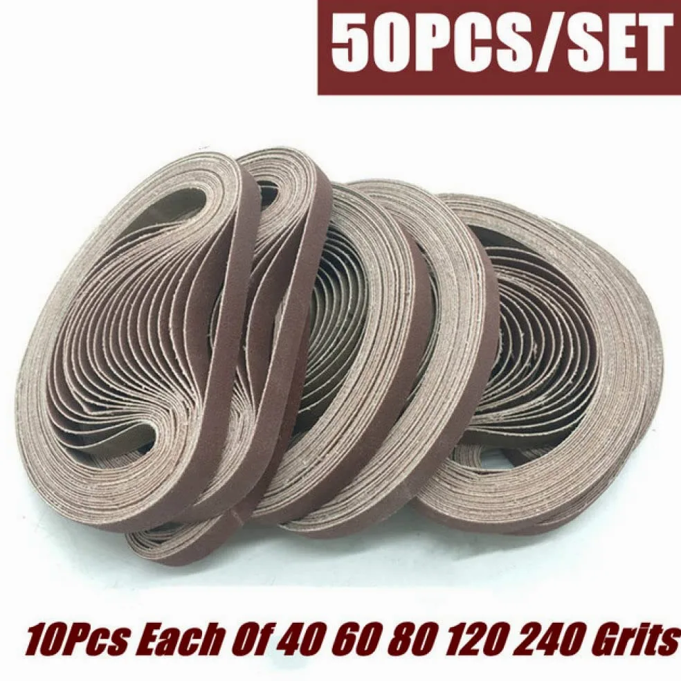 50 sztuk 13 * 457MM taśmy szlifierskie 40-800 ziarnistości papier ścierny taśma ścierna do szlifierki narzędzie ścierne drewno do polerowania metalu, 180,13x457mm