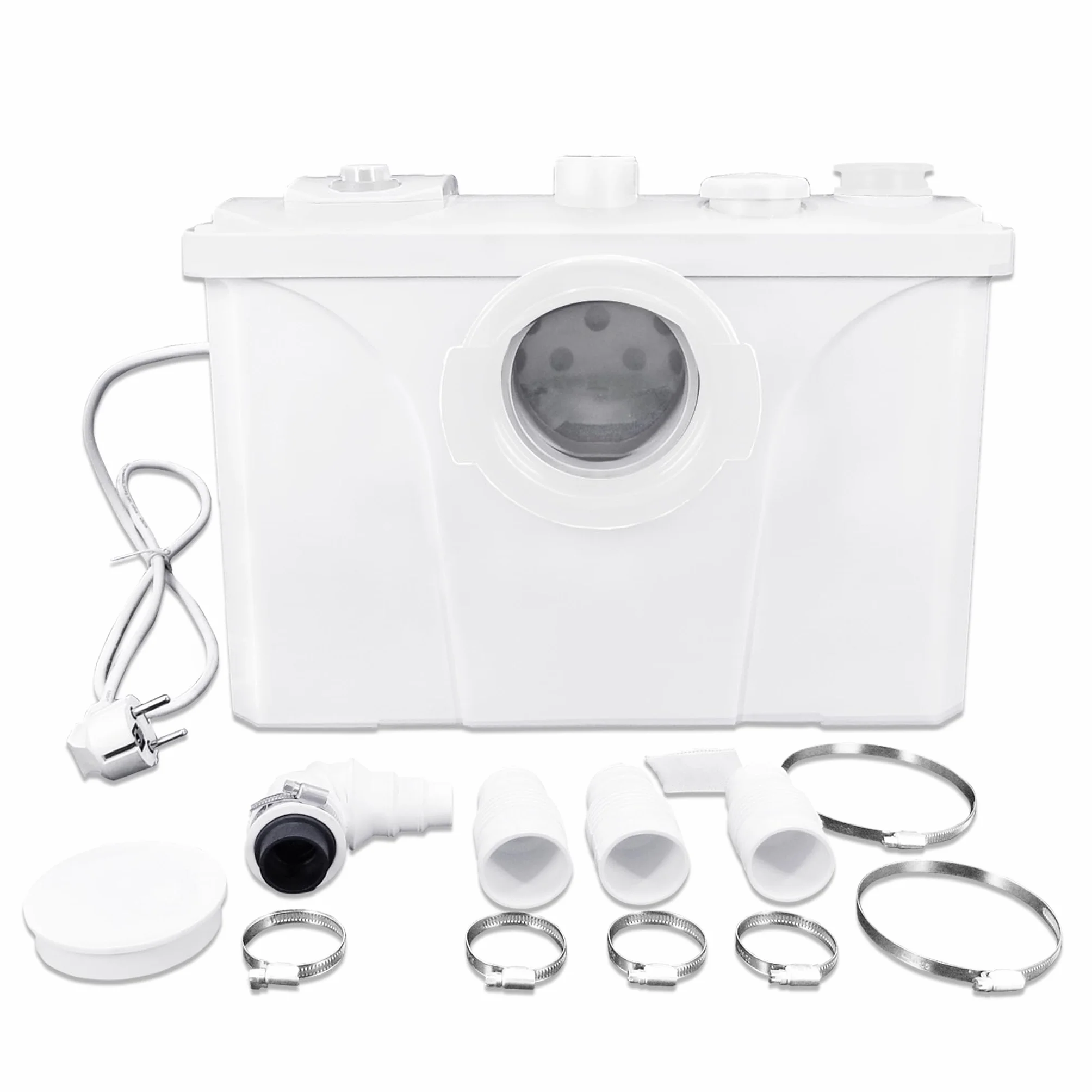 SUBTLETY 700 W system podnoszenia brudnej wody fekaliów z filtrem węglowym i ostrzami ze stali nierdzewnej, pompa do brudnej wody, 180 l/min, wbudowany filtr z węglem aktywnym, mały podnośnik do WC,