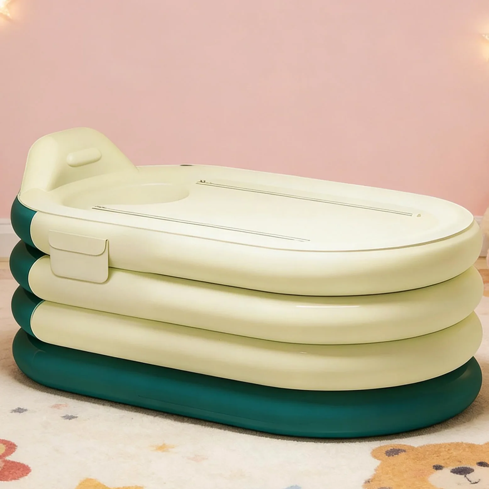 Dmuchana Wanna pod Prysznic Z Pompą Nożną Do Pełnego Mycia Ciała | Wanna Dmuchana pod Prysznic Do Relaksu w SPA, Regeneracji Organizmu – Idealna do Mieszkania, Domu, Hotelu,