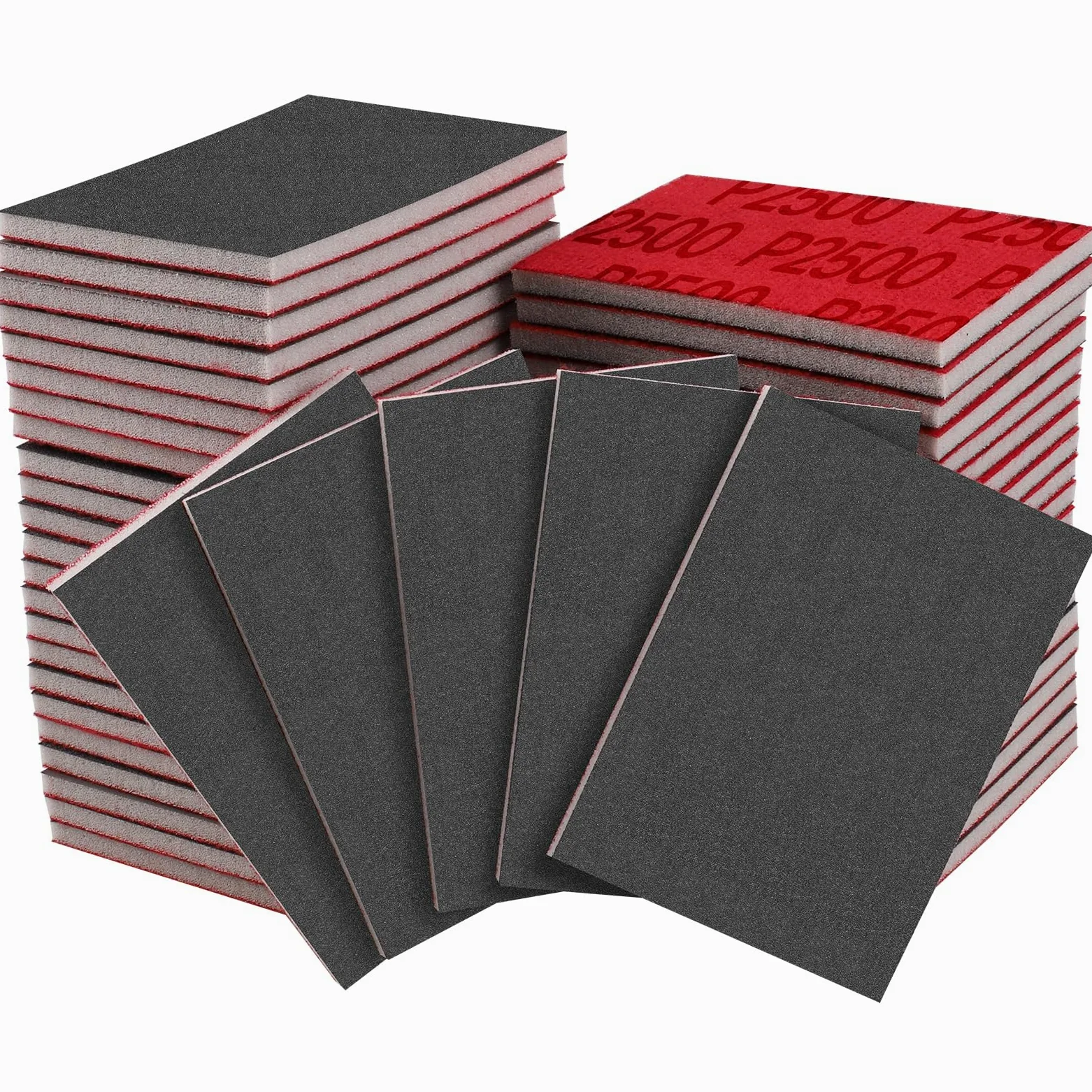 Gąbki szlifierskie, Piasek wypełniony pianką. Bloki gąbkowe 20 szt. 75 mm x 100, wiele ziaren, na mokro i sucho(75MMx100MM 2500Grit)