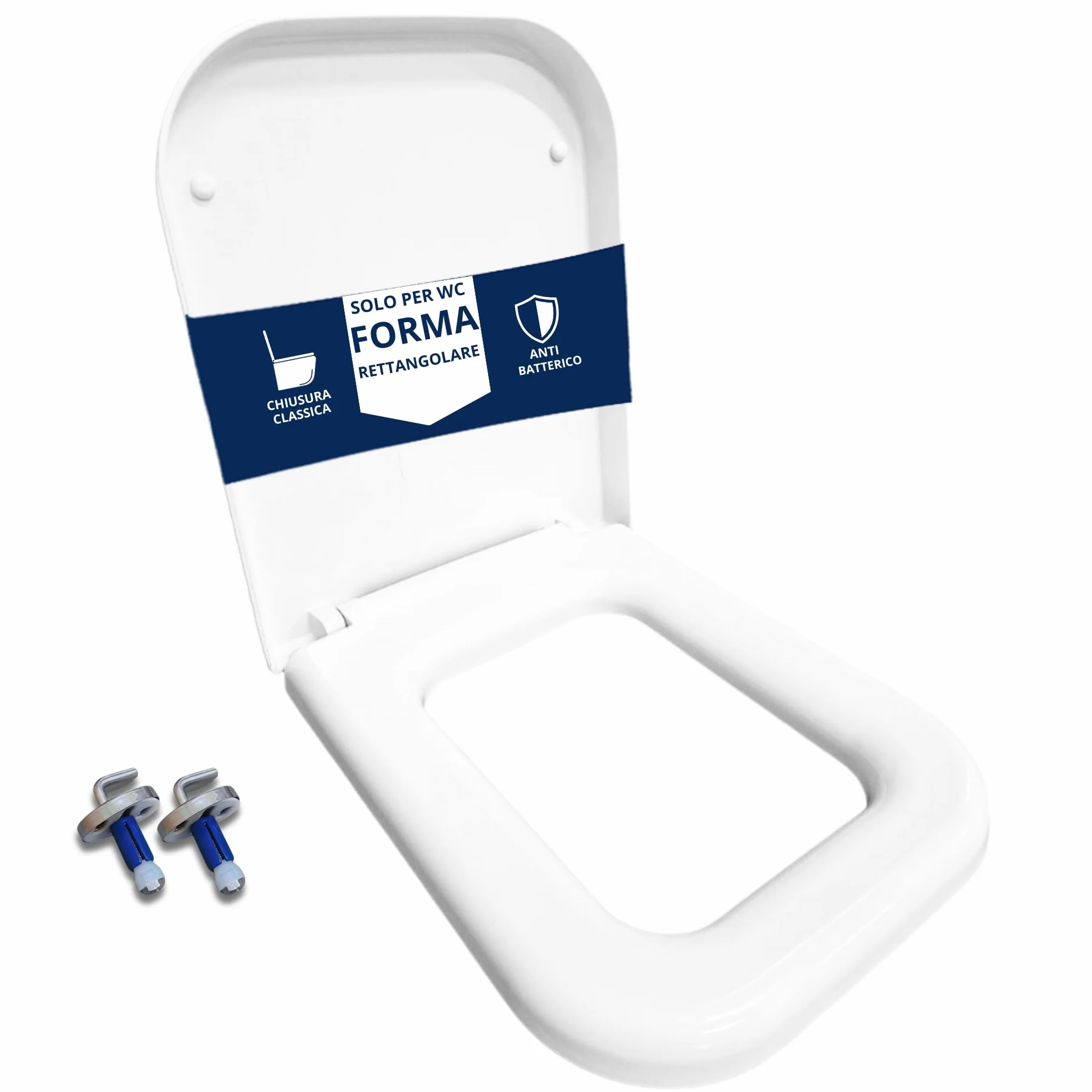 HYDRO HOME Deska sedesowa Prostokątny kształt HH313, pasuje do różnych modeli, termoutwardzalne tworzywo sztuczne zawijane zawiasy, regulowane zamki błyskawiczne, mocowanie od góry, kolor biały