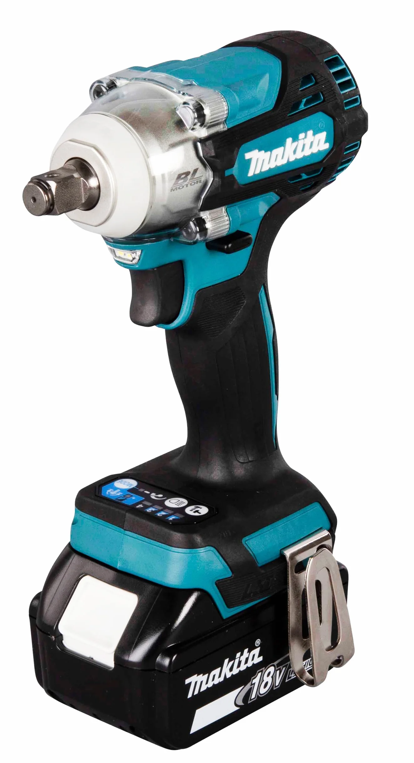 Makita DTW300TJX7 akumulatorowa wkrętarka udarowa 18 V w zestawie szybka ładowarka DC18RC i 2 x akumulatory BL1850B 5,0 Ah + 14-częściowy zestaw końcówek udarowych (E-16586) w MAKPAC rozm. 2