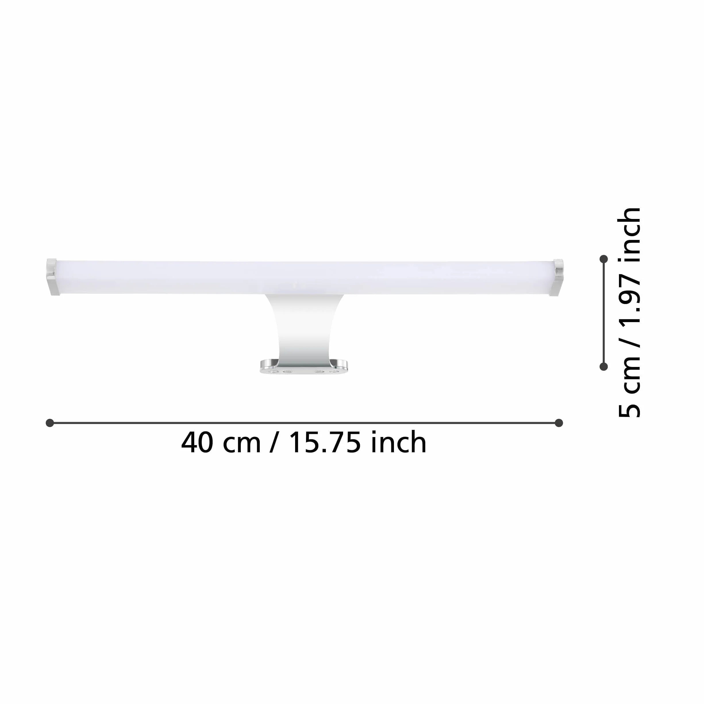 EGLO Lampa LED Do Lustra Vinchio - 1-Punktowa Ze Stali i Tworzywa Sztucznego, Łazienkowa, Chrom/Biała, Do Wilgotnych Pomieszczeń, IP 44, L 40 cm