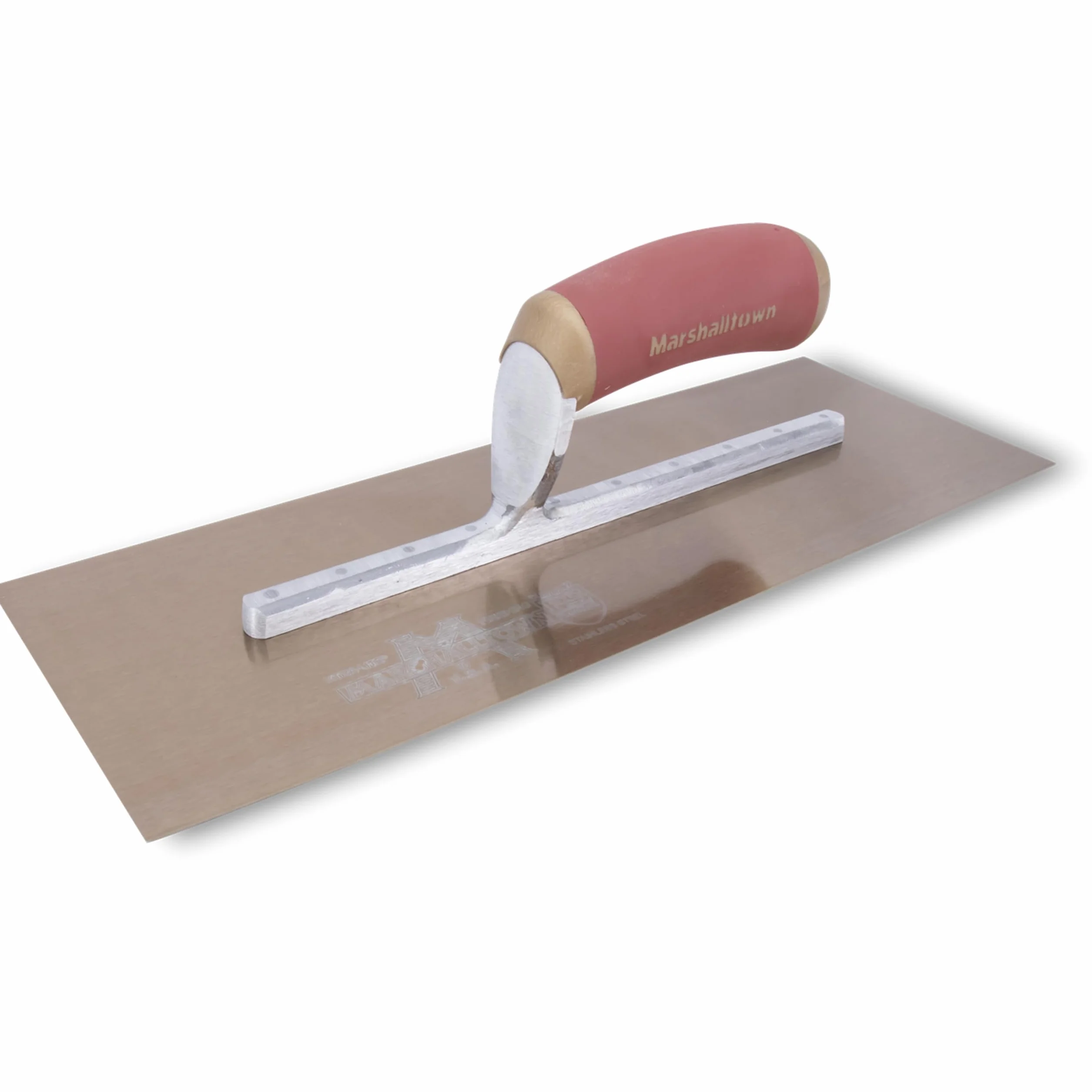 Marshalltown Paca DuraFlex z uchwytem DuraSoft, wykonana ze złotej stali, doskonała paca dla tynkarzy i monterów suchej zabudowy, wymiary pacy: 356x127 mm, 4471DFD